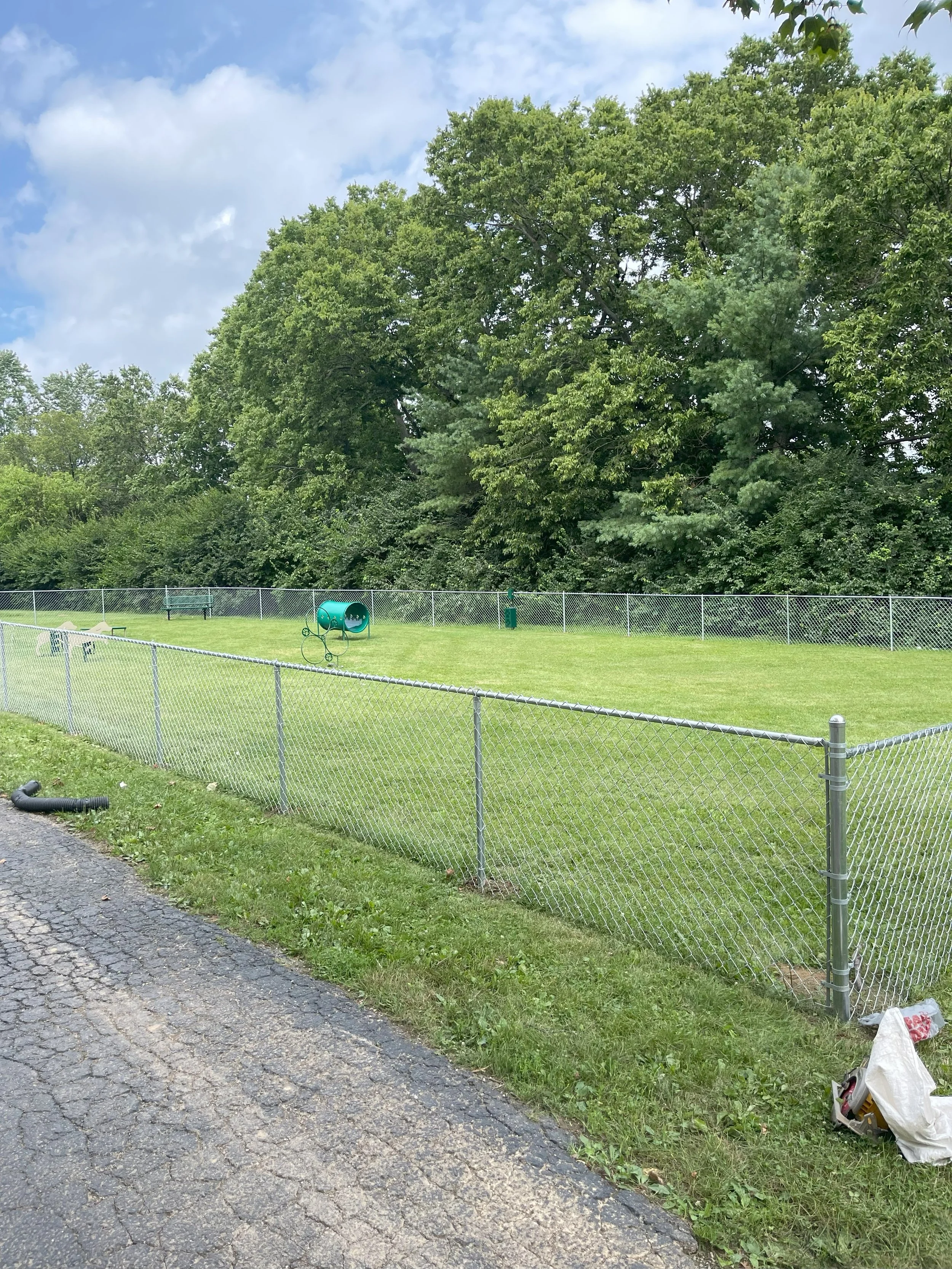 Chain link fence installation in Lexington KY backyard
