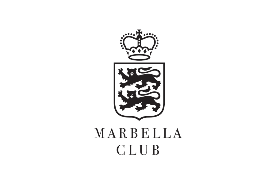 Marbella Club logo with a crown and shield.