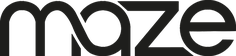 The word 'maze' written in black lowercase letters on a white background.