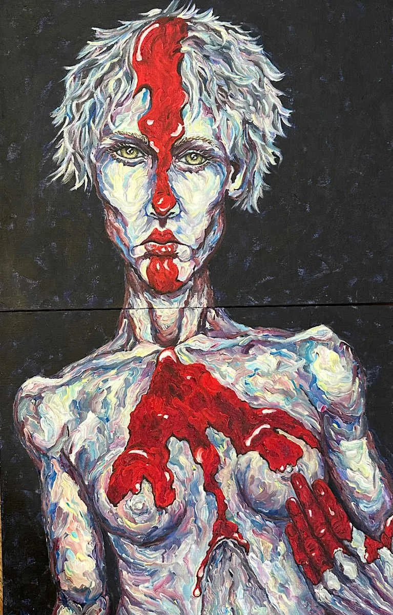 Shane Daly 
A Fractured Peace, 2026
28 x 18 in 
Acrylic on Canvas Board 
$700