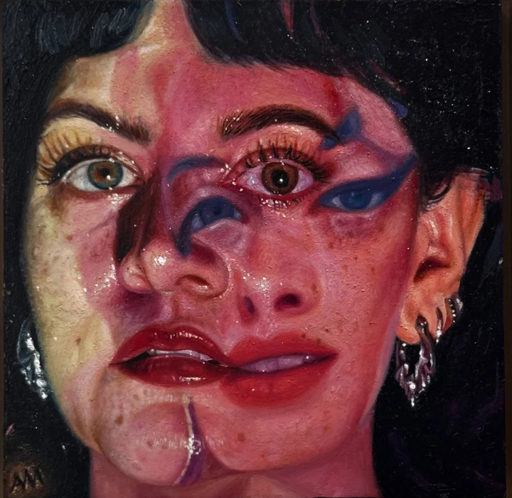 Albion Moonlight 
I Thought That I Could Breathe the Perfume of Her Blood
Oil on Panel 
6 x 6 in (7 x 7 in framed)