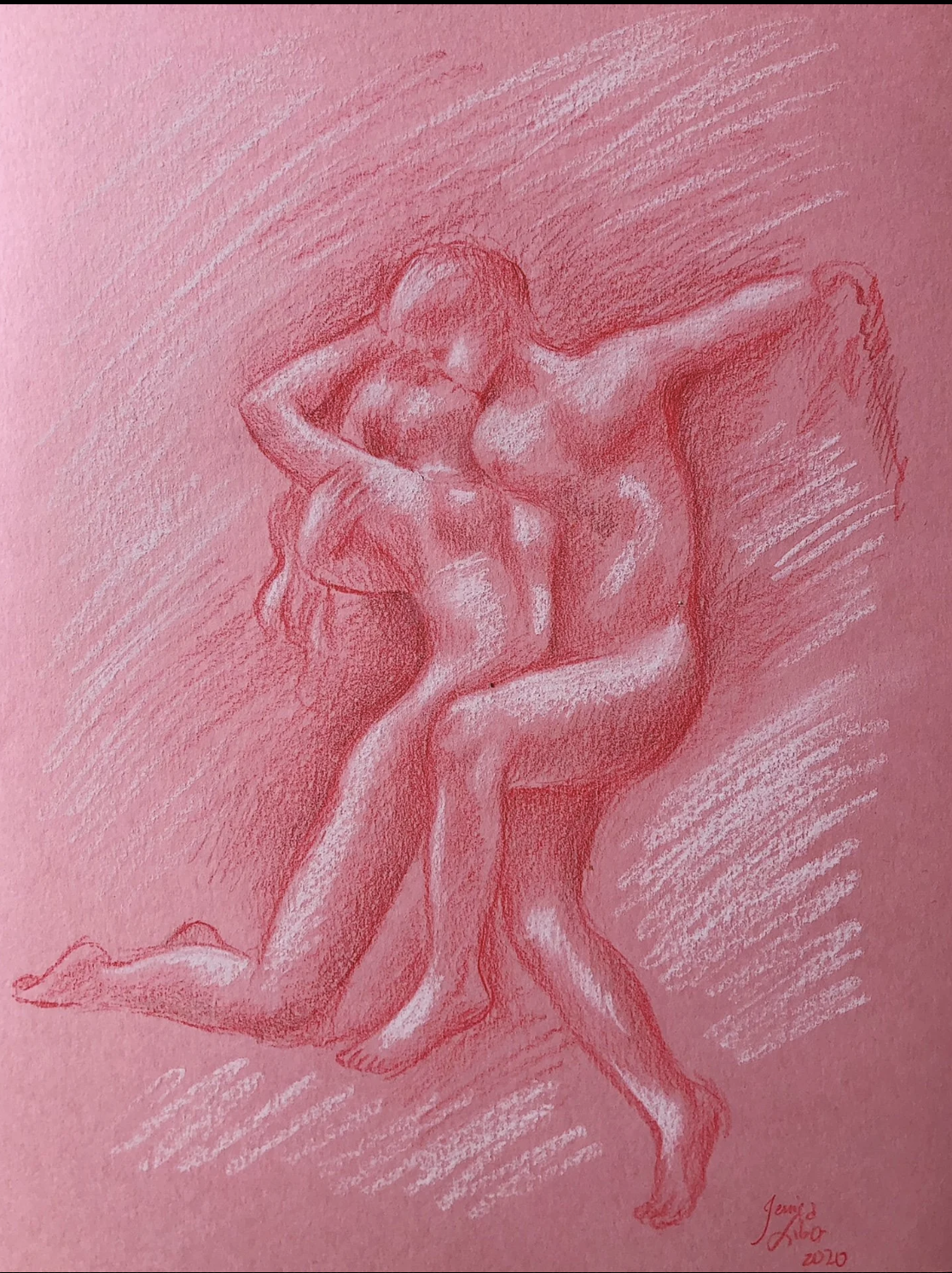  Jessica Libor 
Eternal Spring, After Rodin 
Mixed Media on Paper
9 × 12 in 