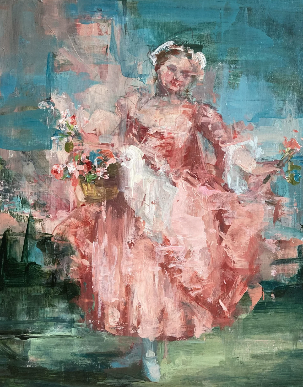 Victoria Koursaros 
Flower Seller
Oil On Canvas
8 x 1 in