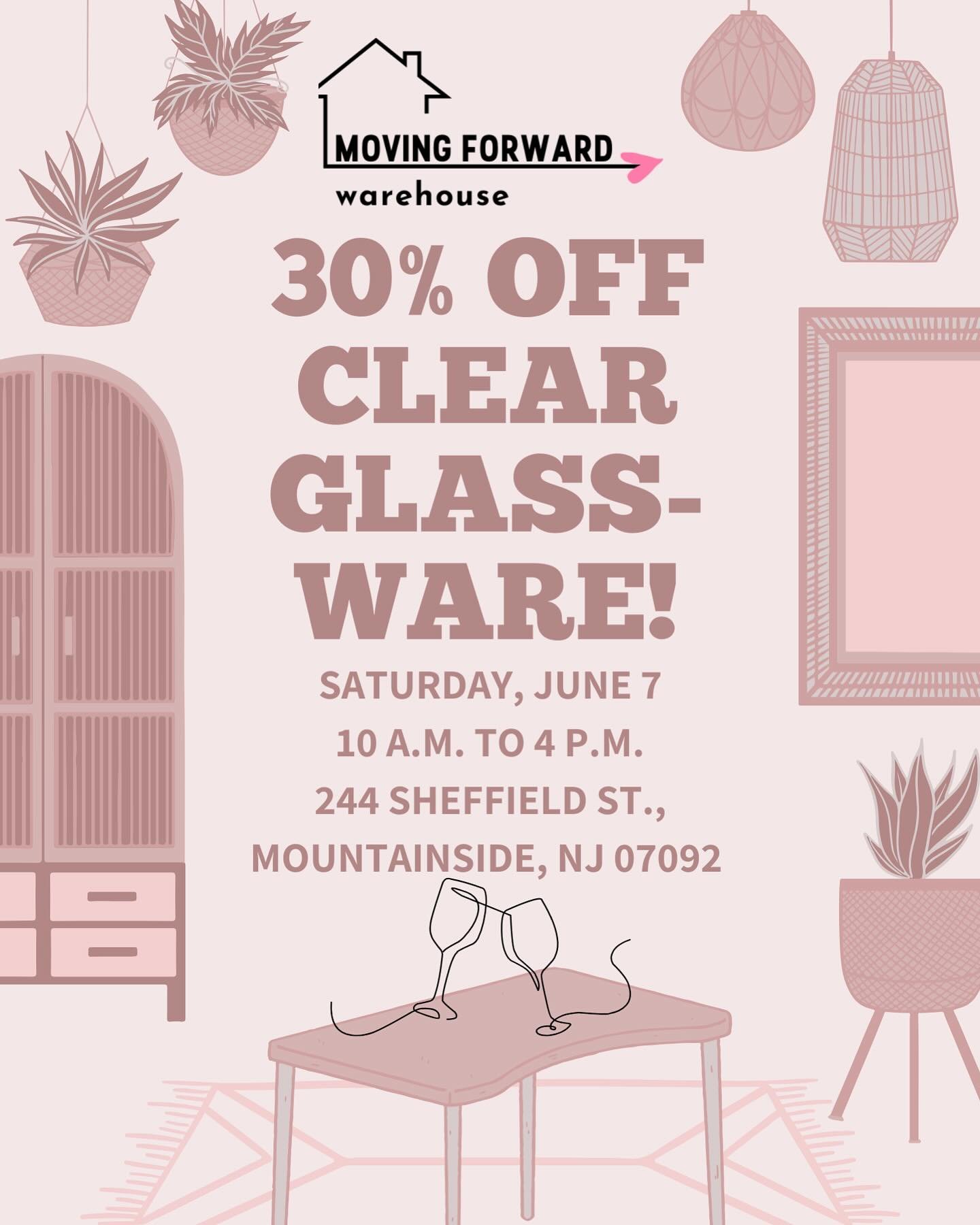 Come snag 30% off clear glassware this Saturday, June 7th🥂- Find unique pieces to elevate your space✨

#homestylesteals #gooddeals #thrift #nonprofit #movingforwardwarehouse #furniturethrift