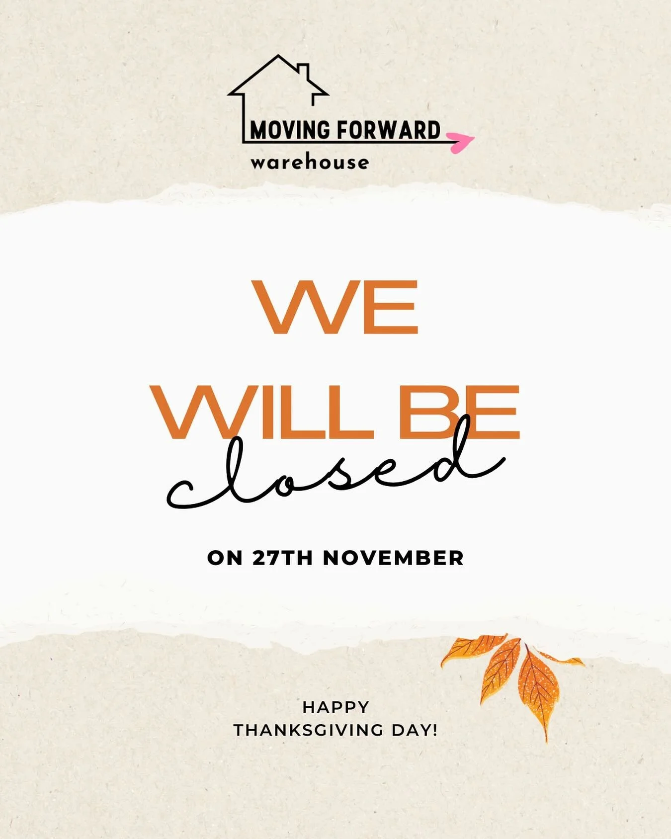 We will be closed today, November 27th to enjoy the holiday with our loved ones✨

We wish everyone a warm and joyful Thanksgiving! 🧡🍂