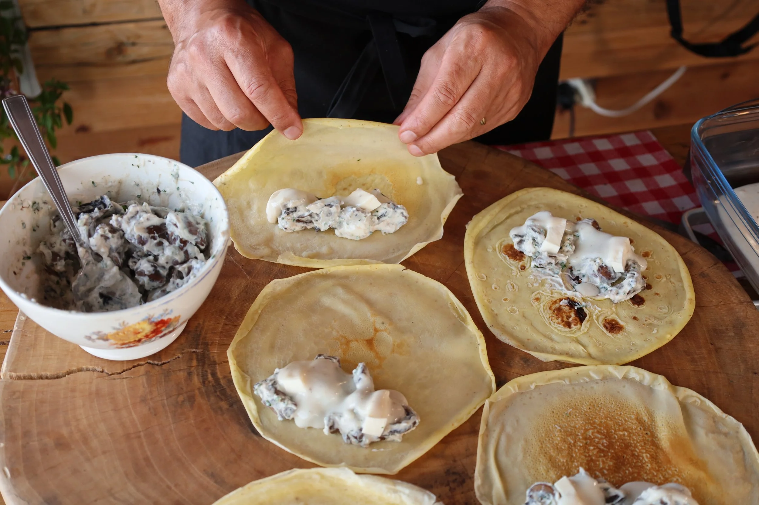 CRESPELLE FUNGHI E RICOTTA