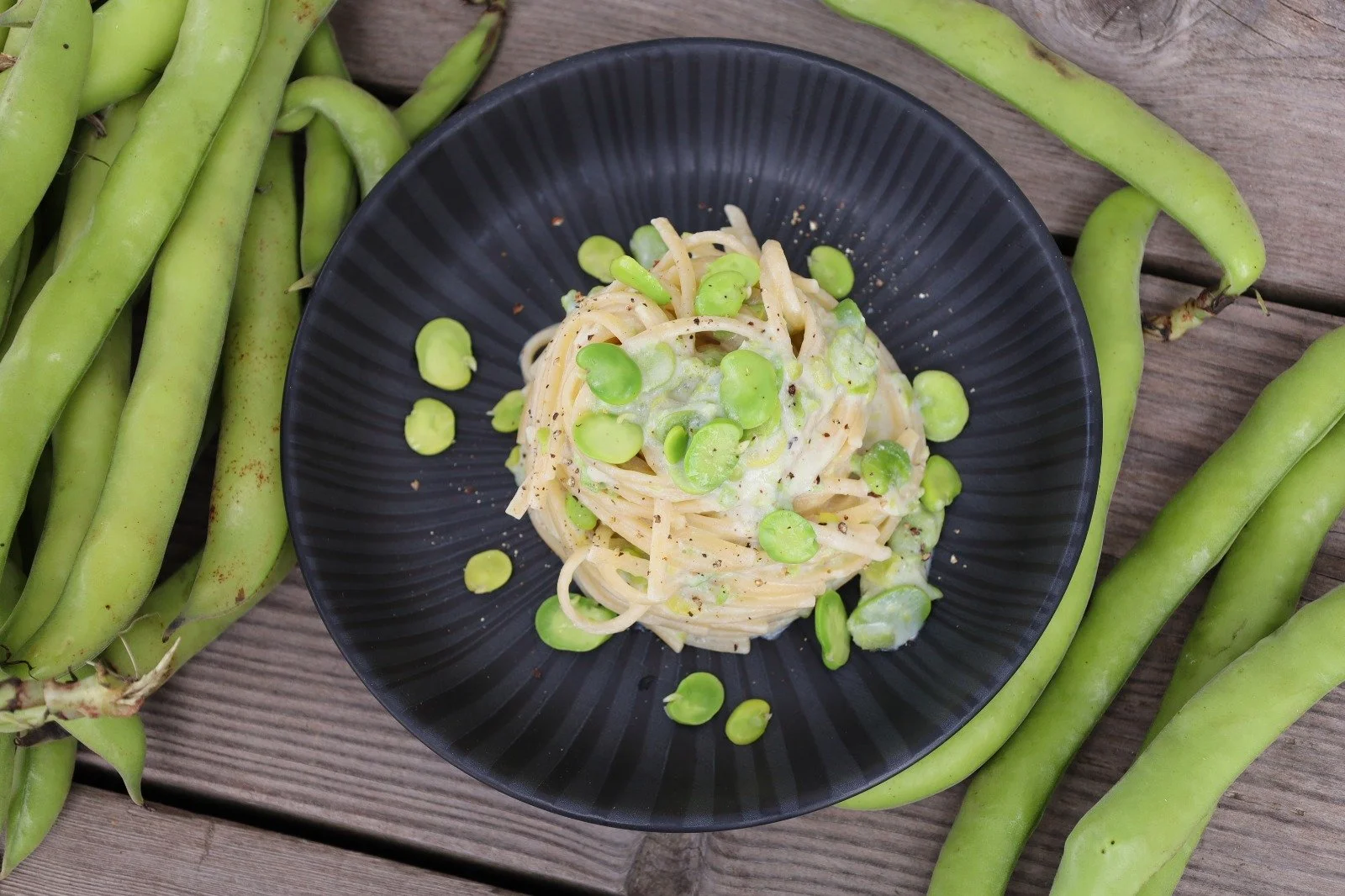 TRENETTE FAVE PECORINO e RICOTTA