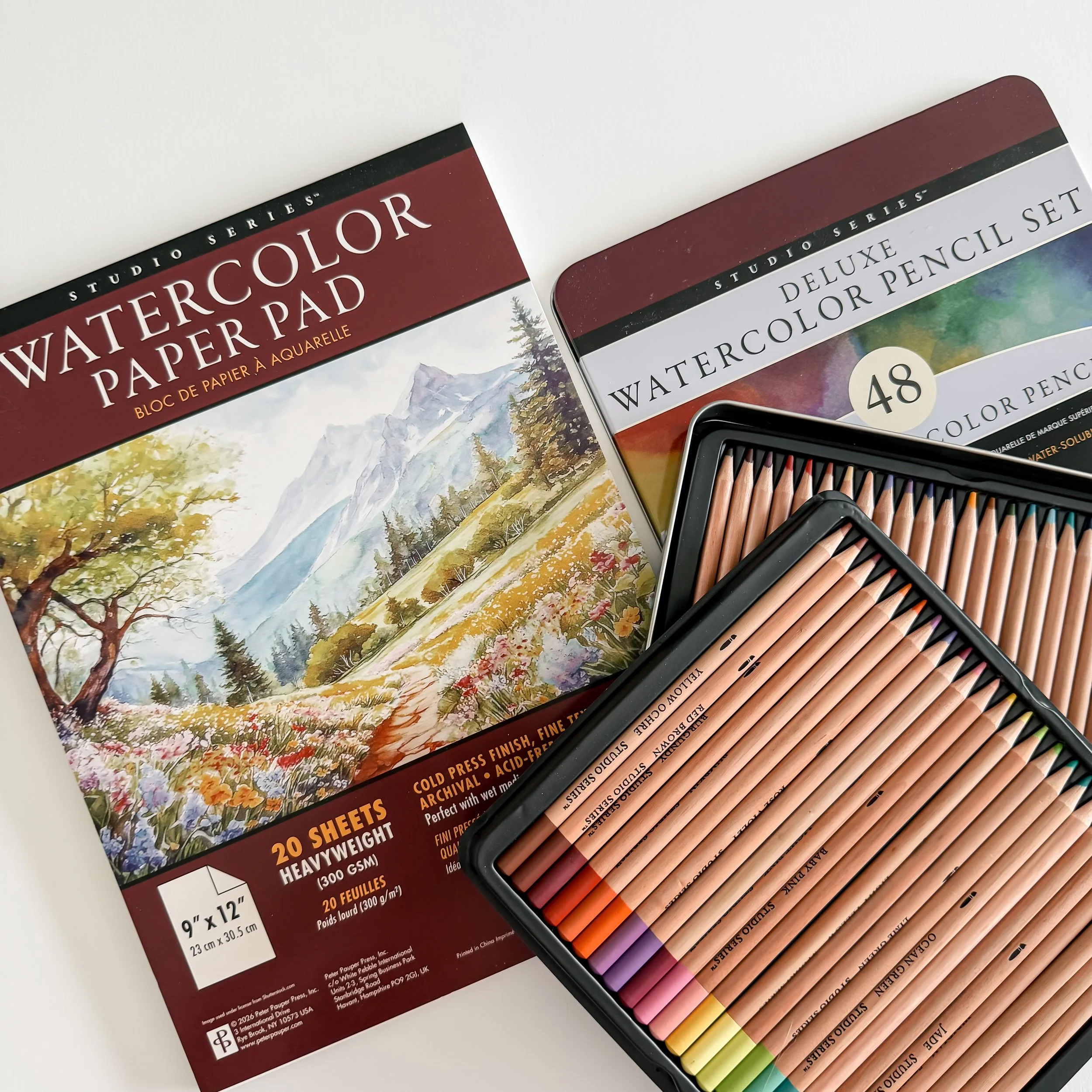 Studio Series Deluxe Watercolor Pencil & Watercolor Paper Set by Peter Pauper Press