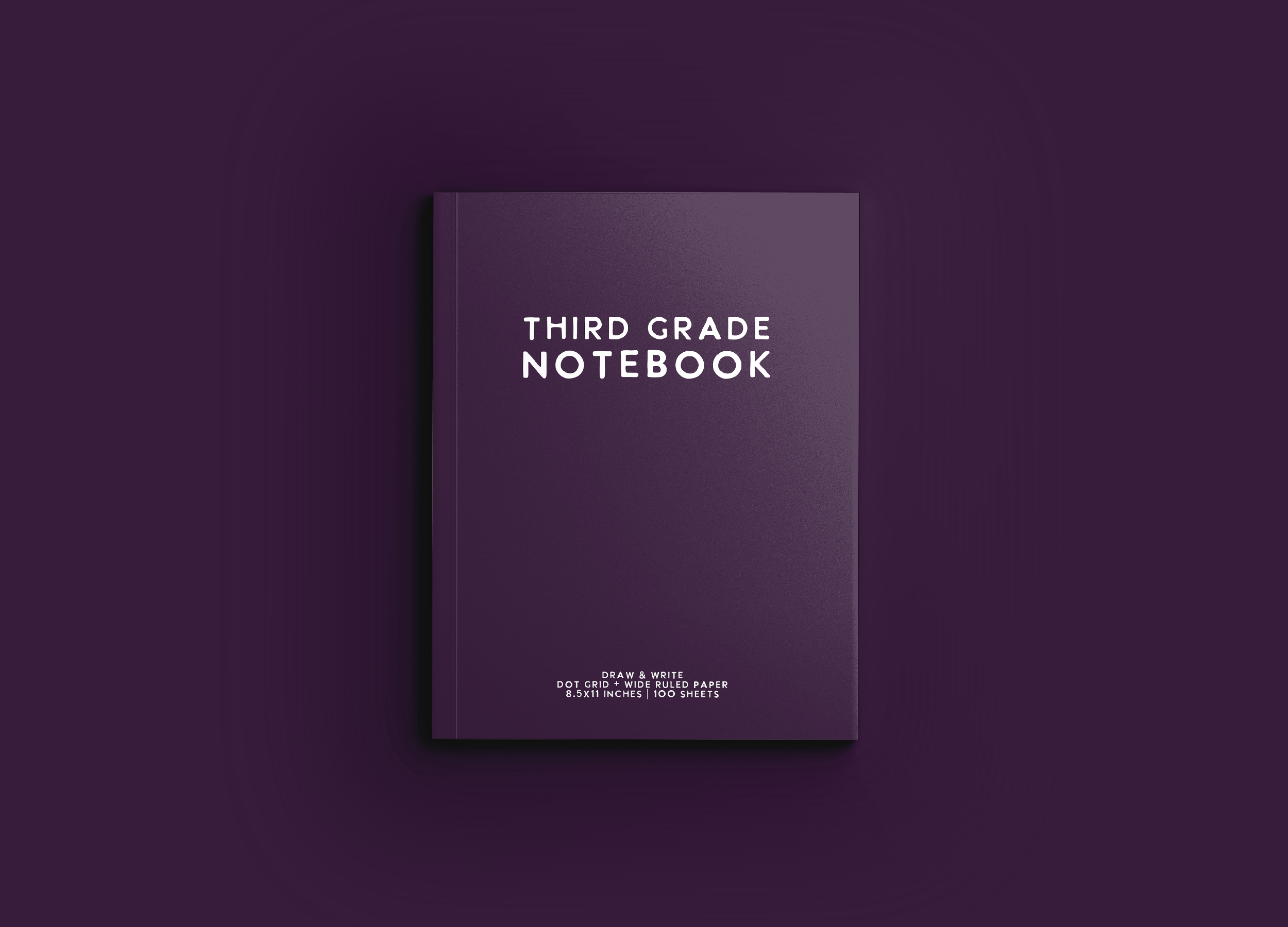 Third Grade Notebook: Dark Purple