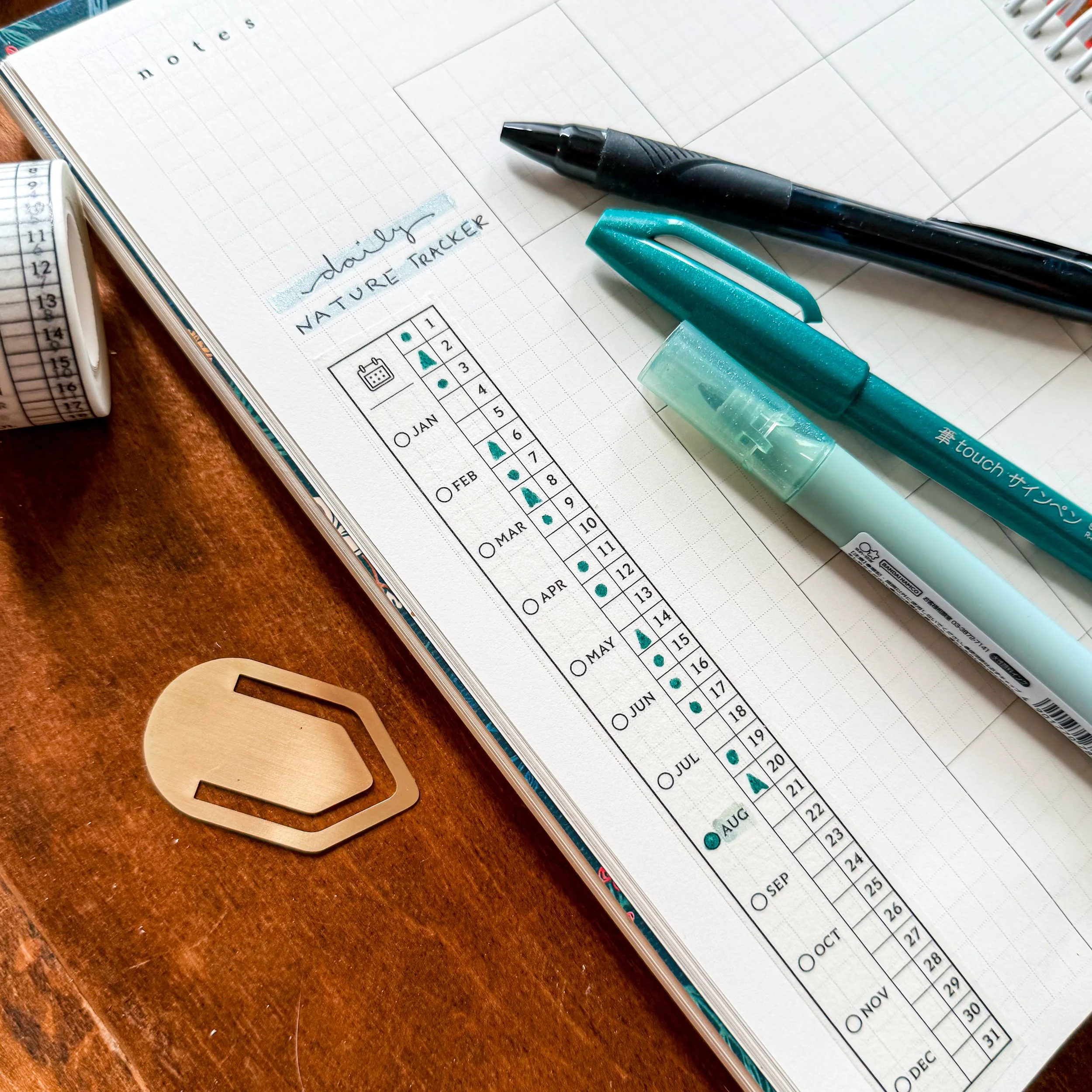 Vertical Monthly Log Writable Washi Tape by LAOMiS