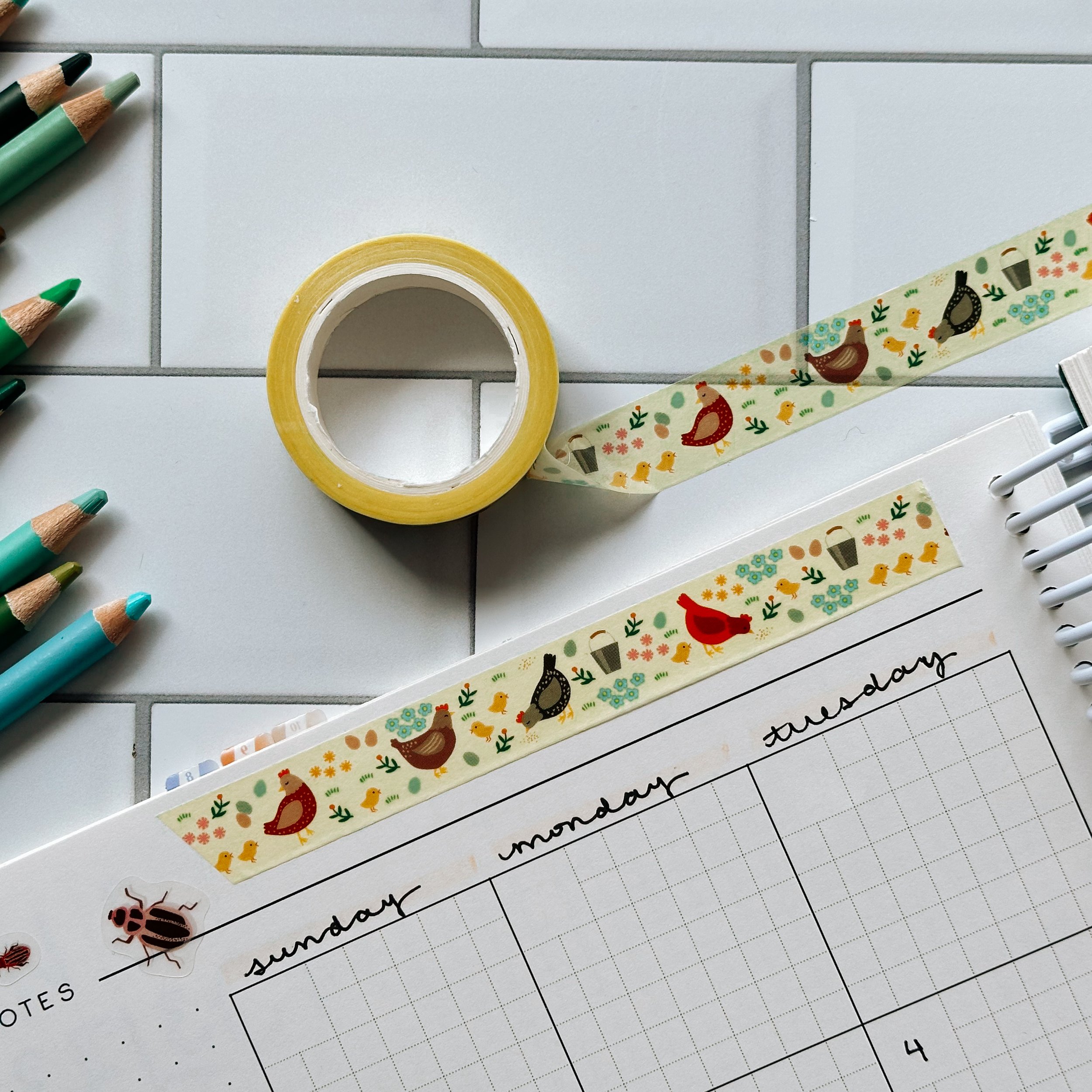Chicken Yard Washi Tape