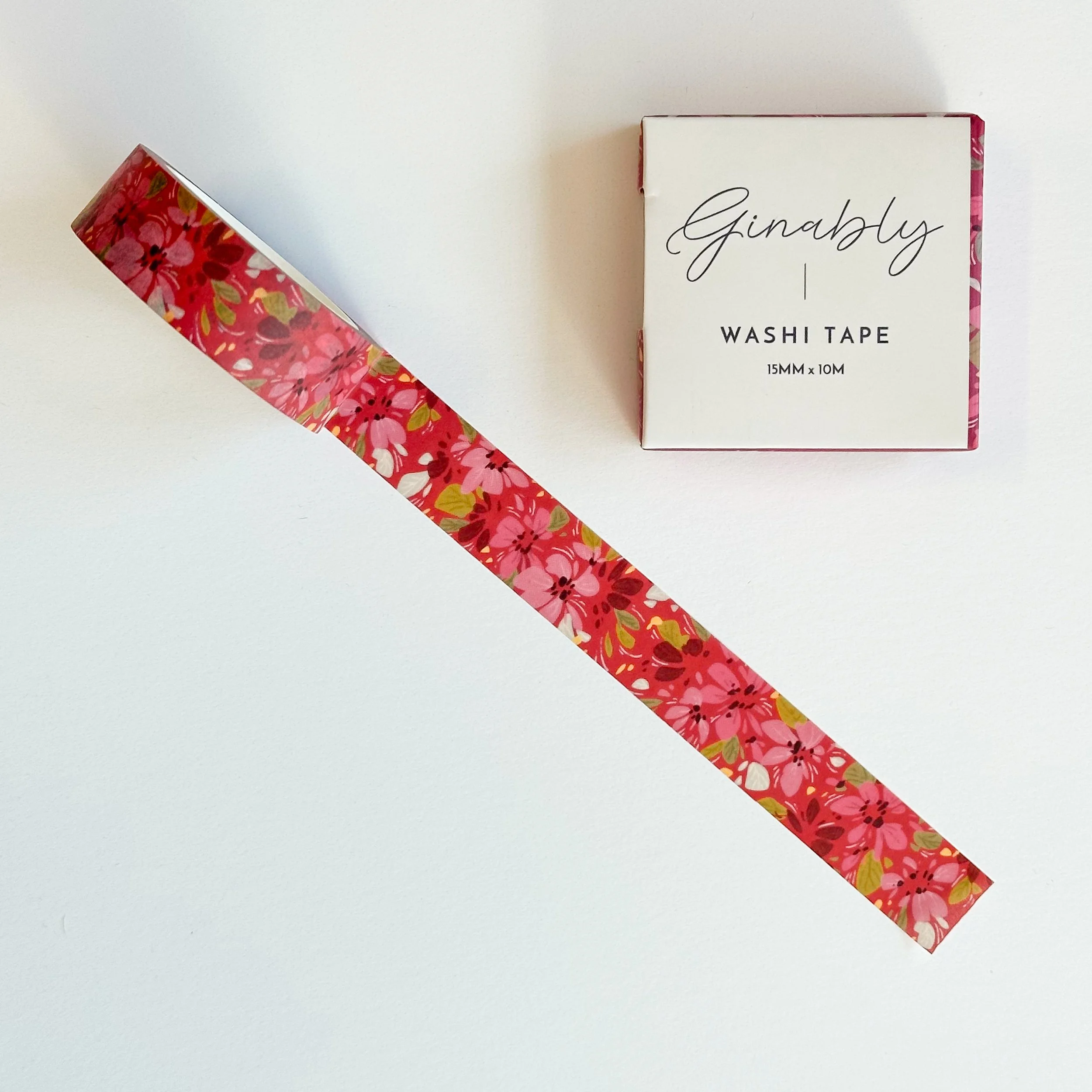 Bright Pink Floral Washi by Ginably