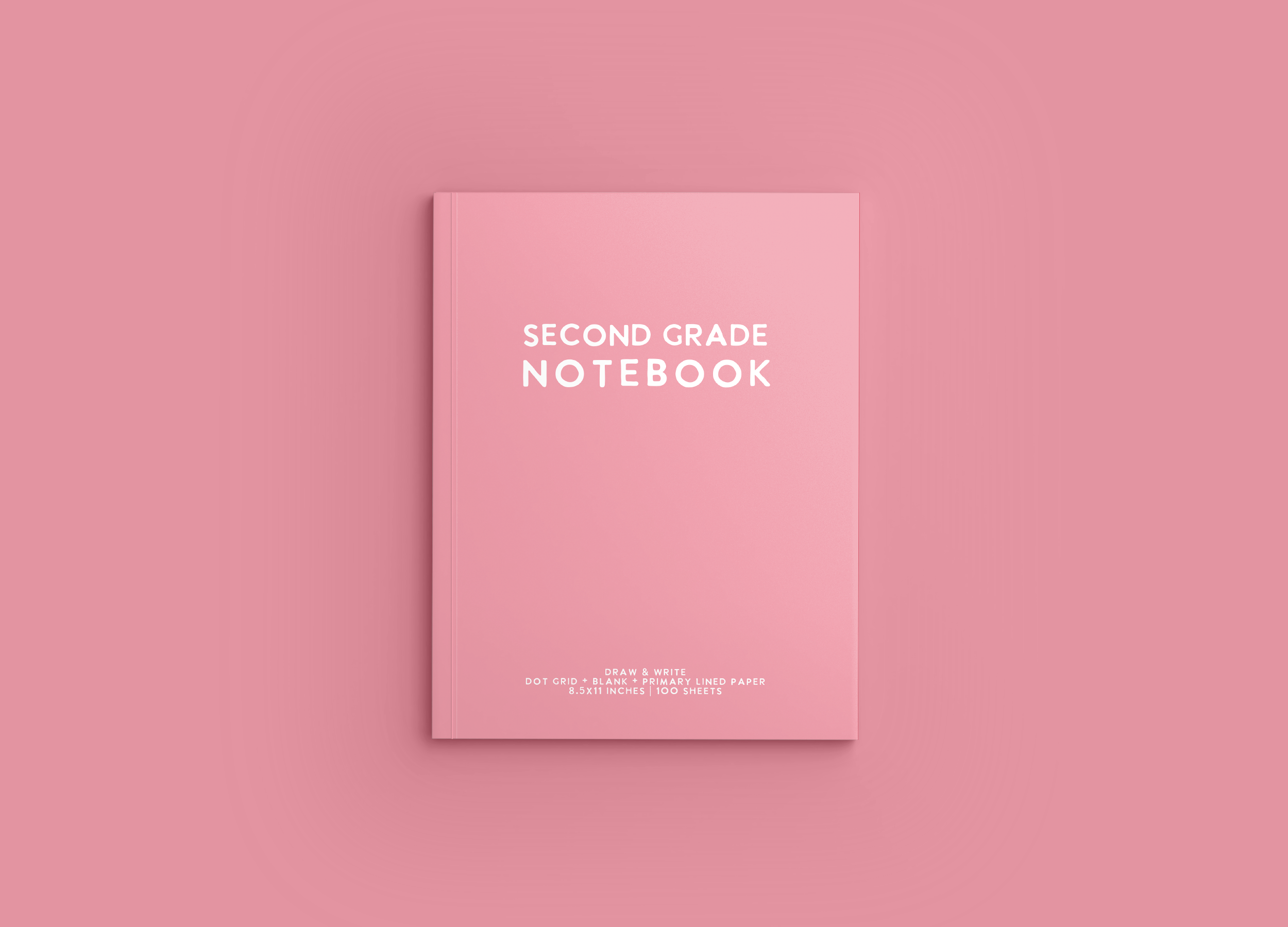Second Grade Notebook: Light Pink