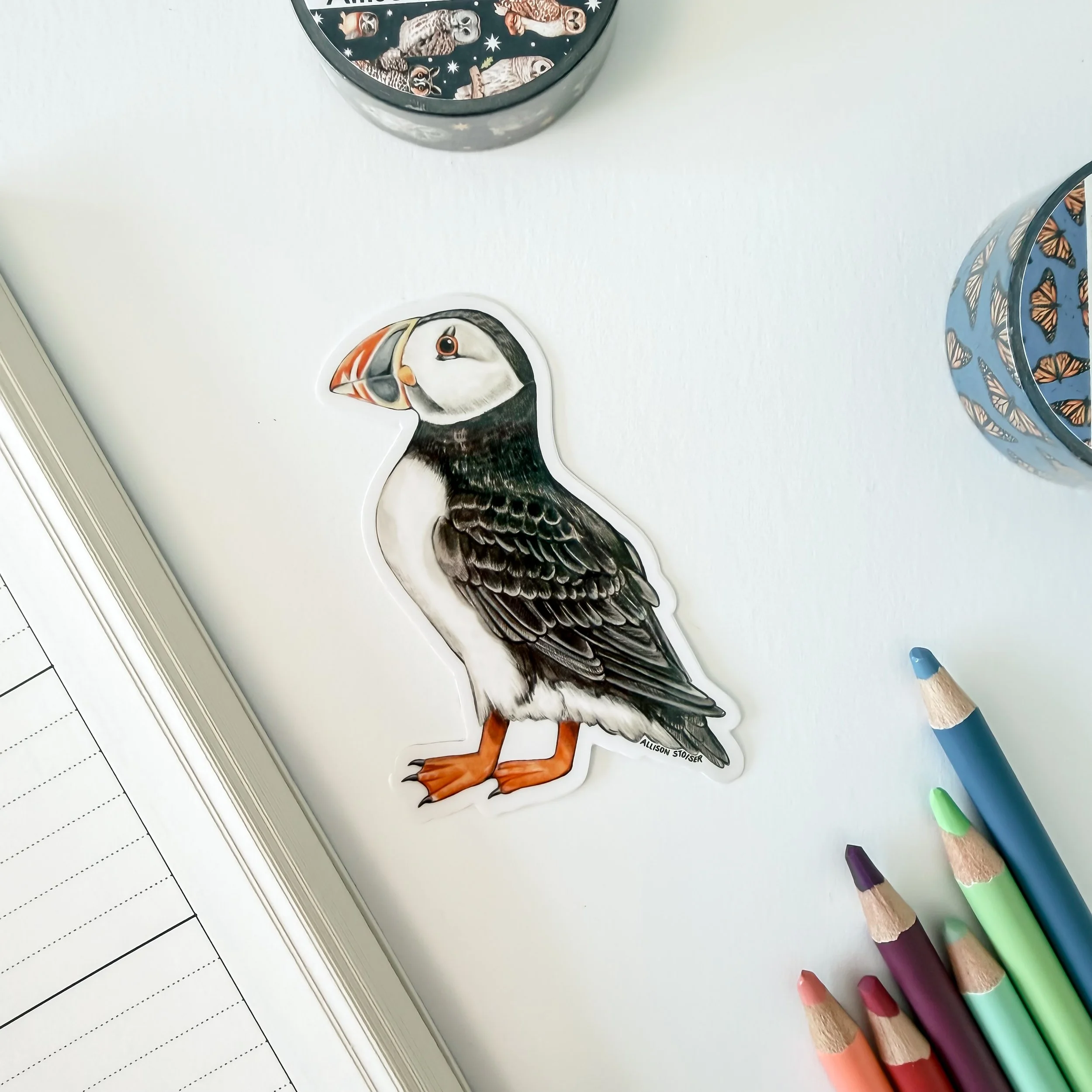 Puffin Vinyl Sticker by Allison Stoiser