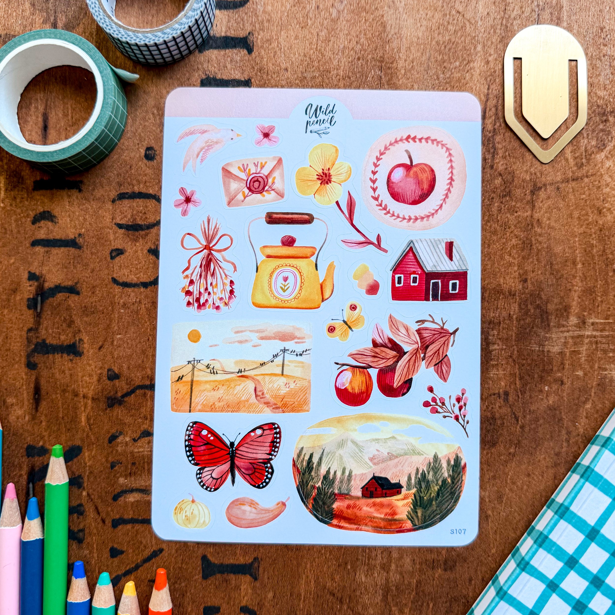 Autumn Afternoon Sticker Sheet by Wild Pencil