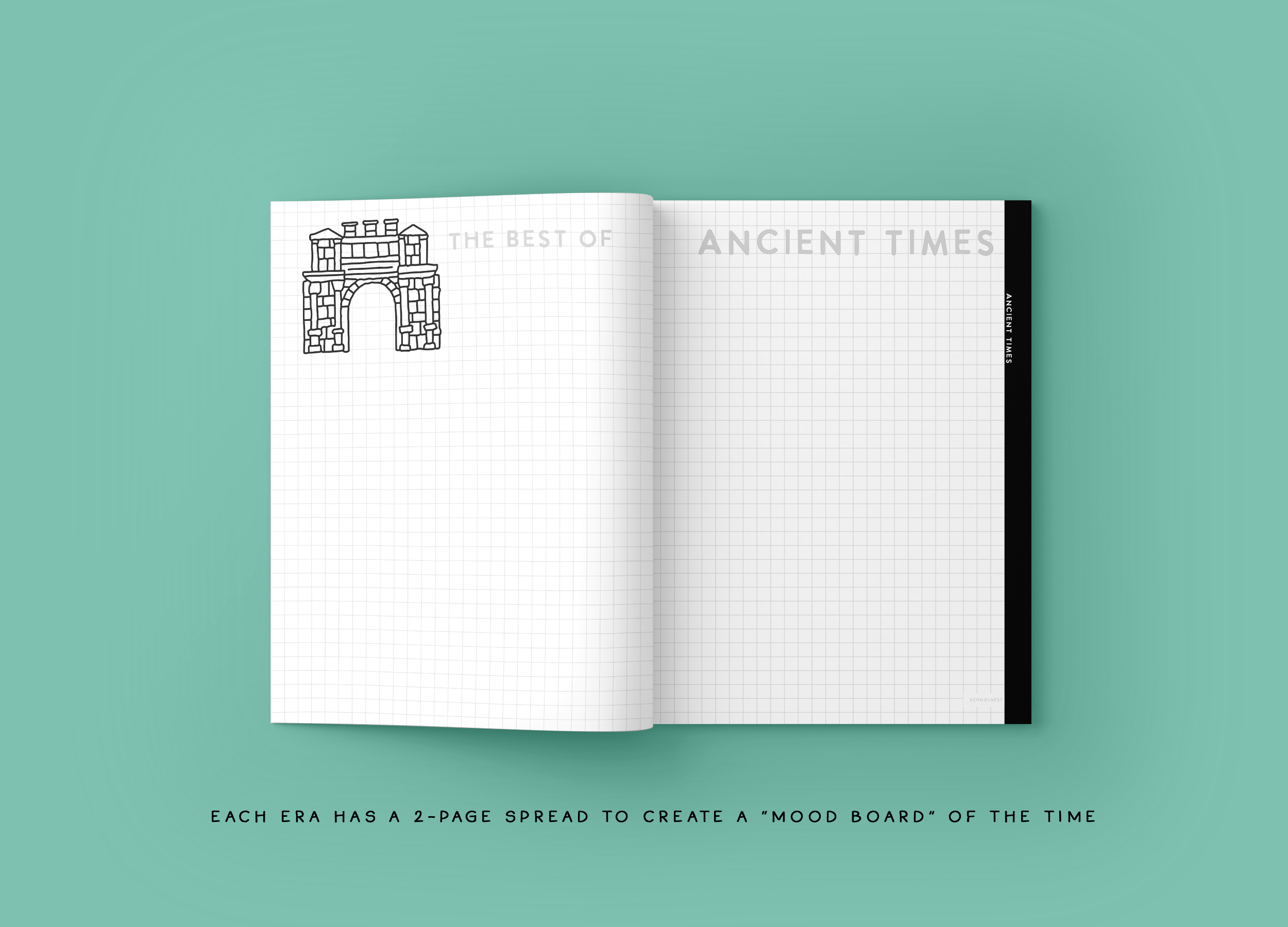 History Timeline Notebook BCE/CE: Light Blue — schoolnest