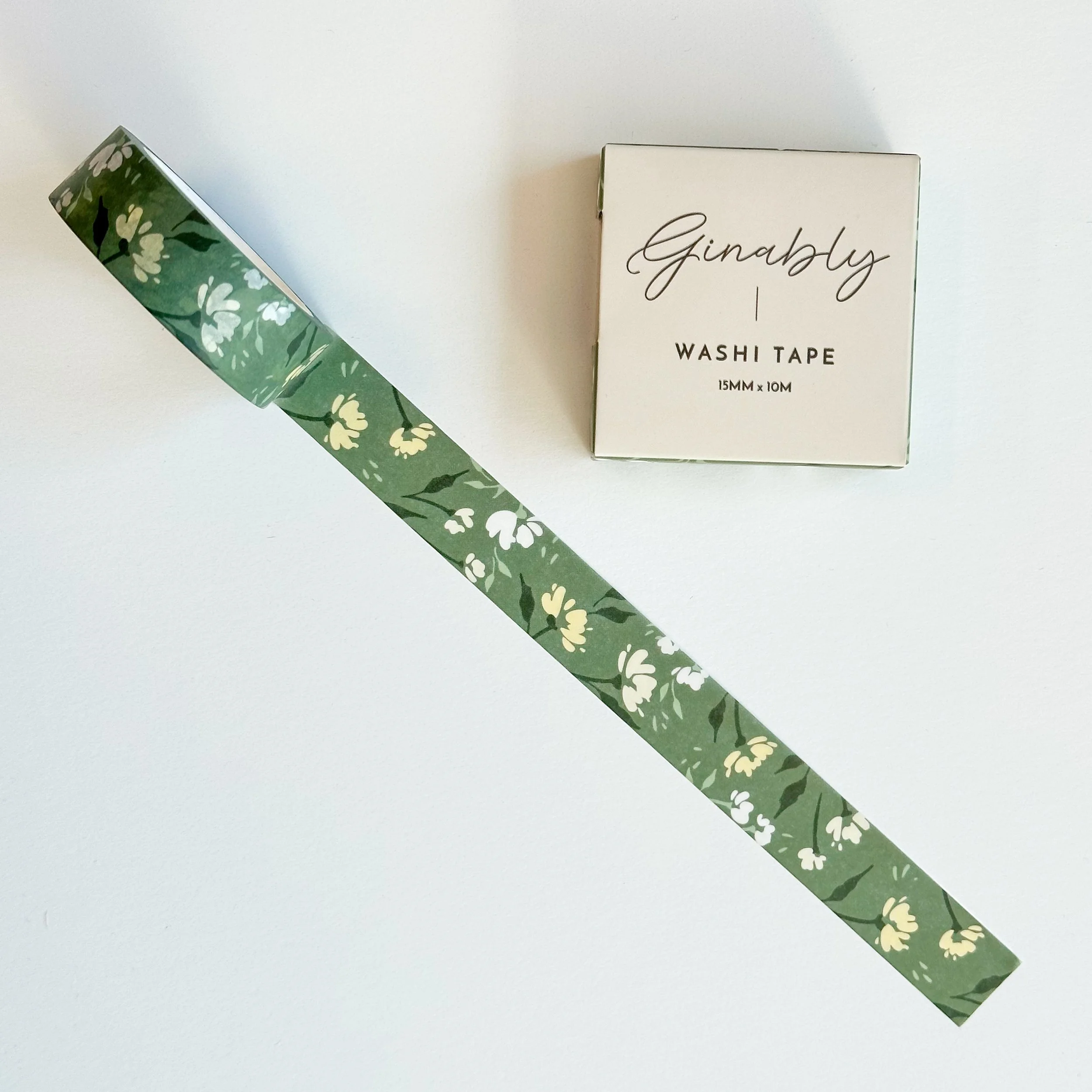 Elegant Green Floral Washi by Ginably