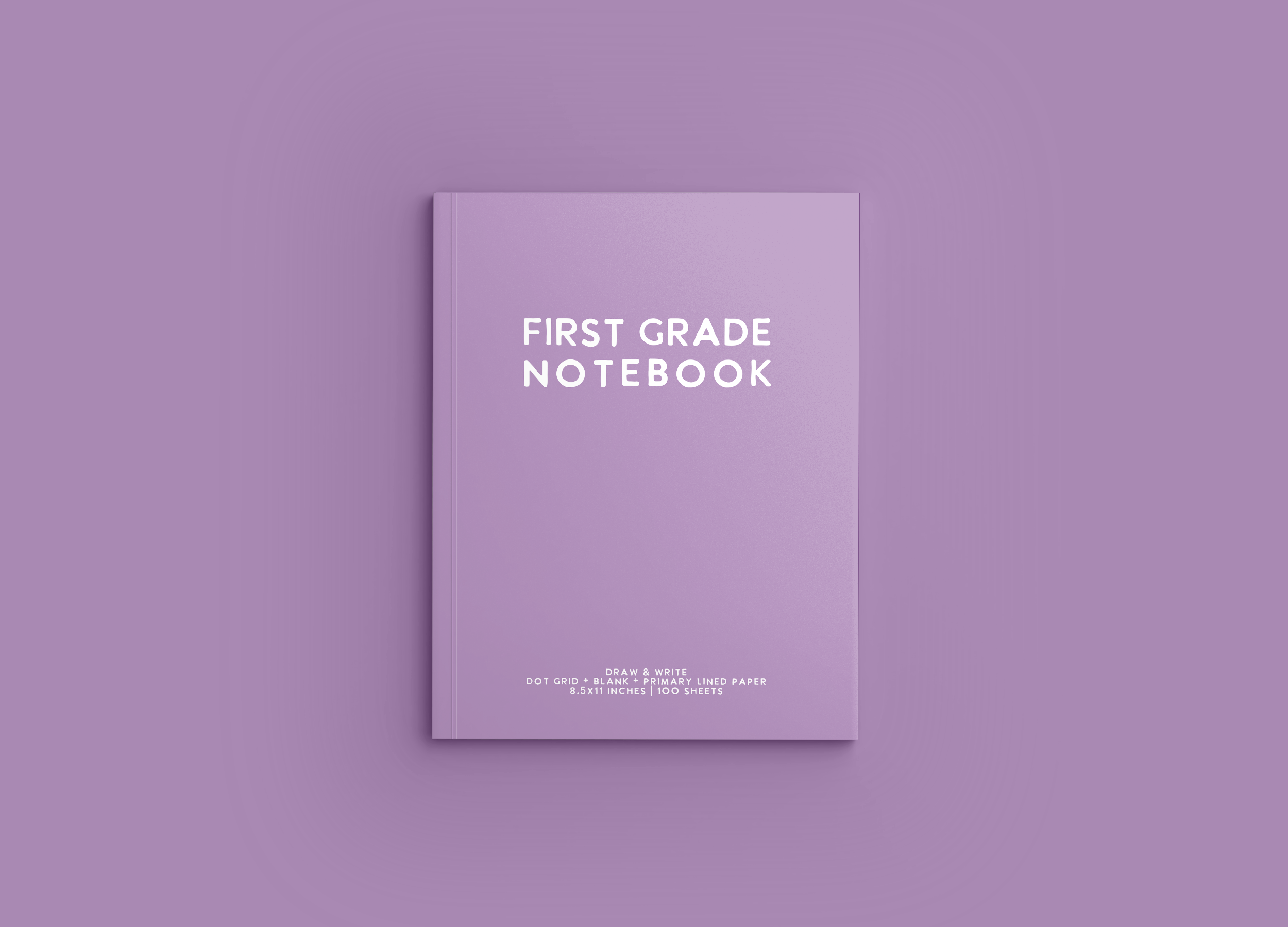 First Grade Notebook: Light Purple