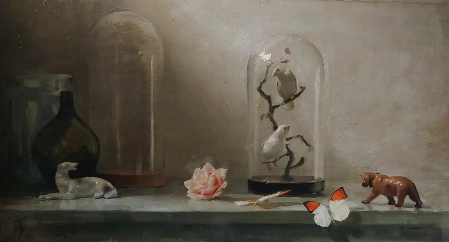 I LOVE NATURE

(Still life of fake and dead things) 

Oil on ACM panel
73 x 40 cm

#dogrosebutterflybirdtiger #stilllifepainting
#oilpainting #fromlife #contemporarypainting #contemporyart #naturemorte #contemporaryrealism