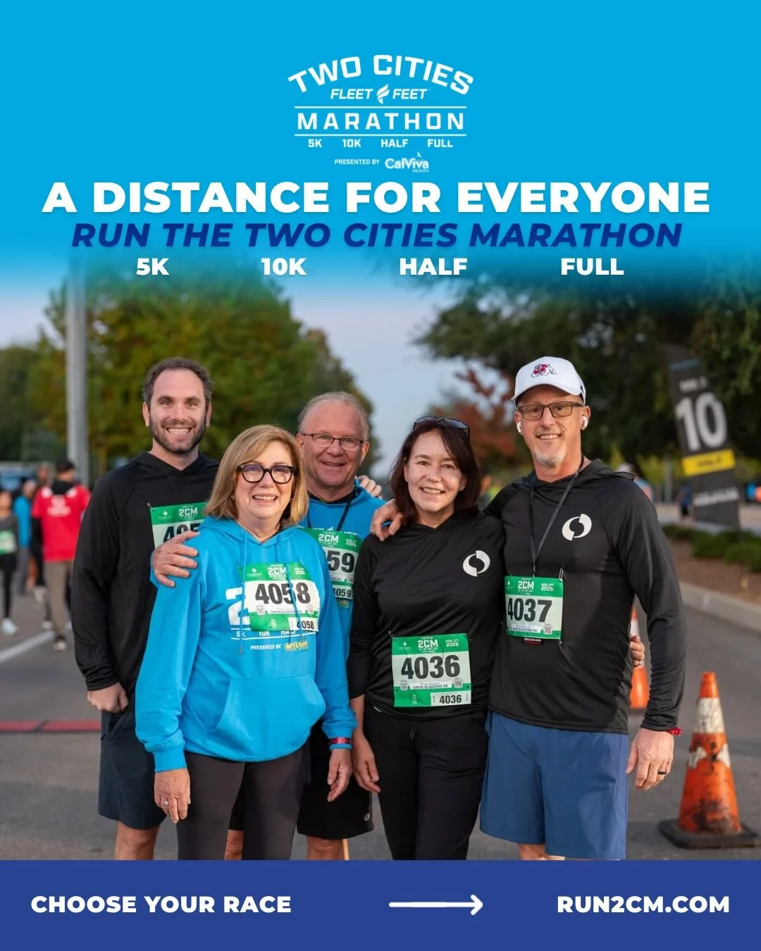 Choose your distance: 5K, 10K, Half Marathon, or Full Marathon🏃&zwj;♀️🏃&zwj;♂️
There&rsquo;s a place for everyone at the Two Cities start line.

Whether it&rsquo;s your first race or your fastest yet, we can&rsquo;t wait to celebrate YOU this Novem