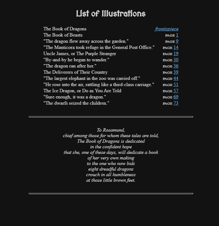 ebook table of contents sample