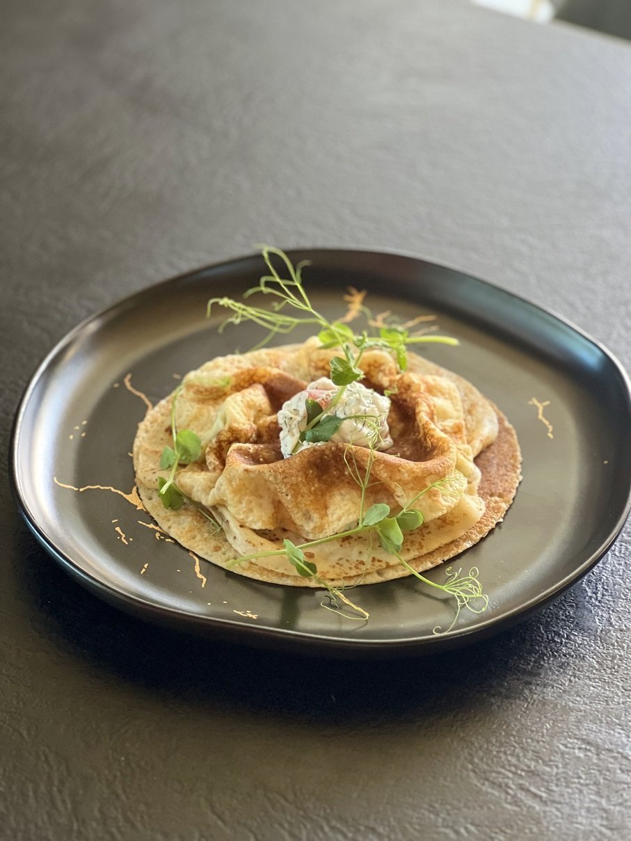 Crepes with Cream Cheese and Slightly Salted Salmon