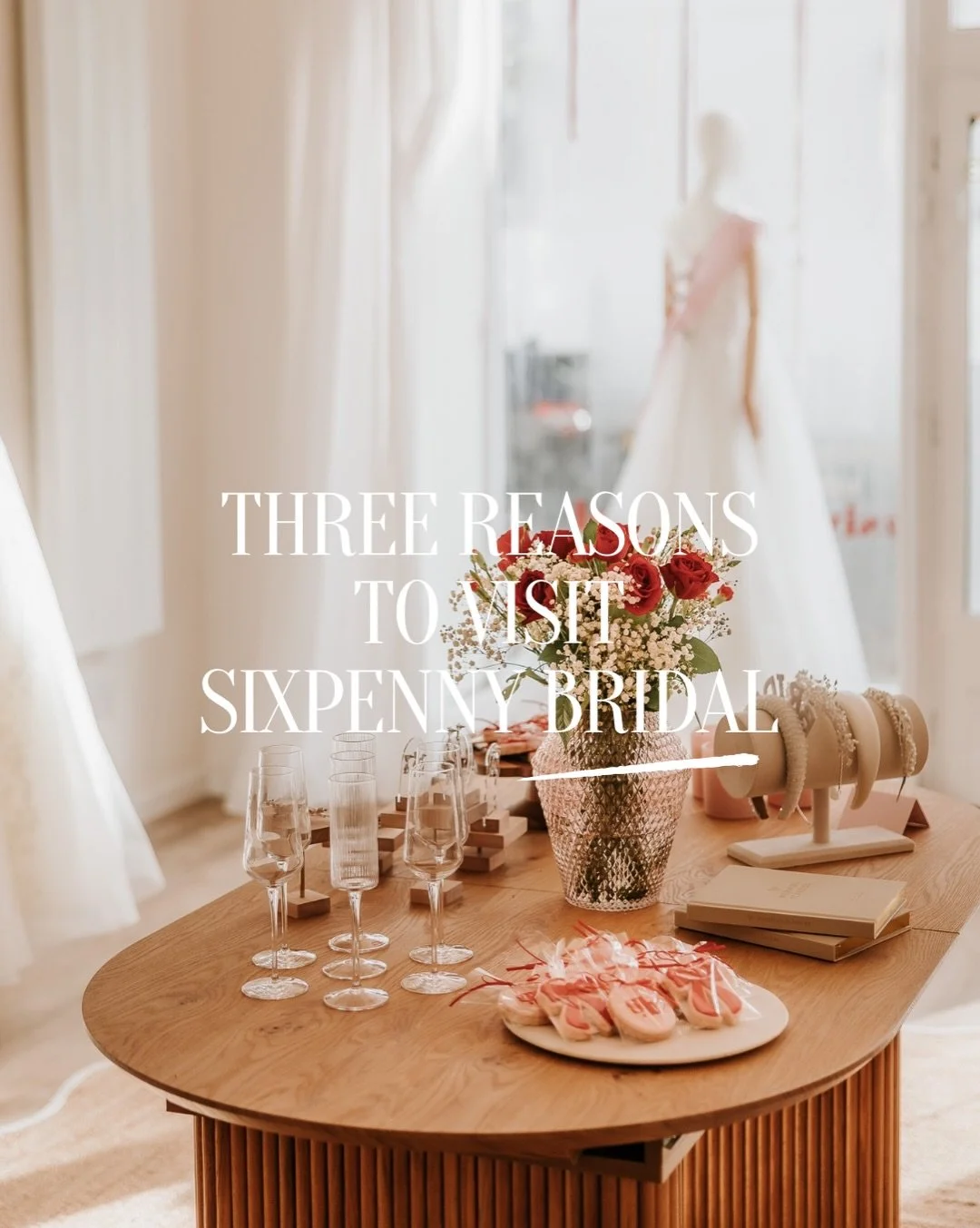 Three reasons to visit us ✨

We&rsquo;ll be back in March with brand new dresses, a few surprises and our classic special Sixpenny experience 🫶🏼 

We are so proud of how happy and comfortable we help brides to feel. If you want to be one of these b