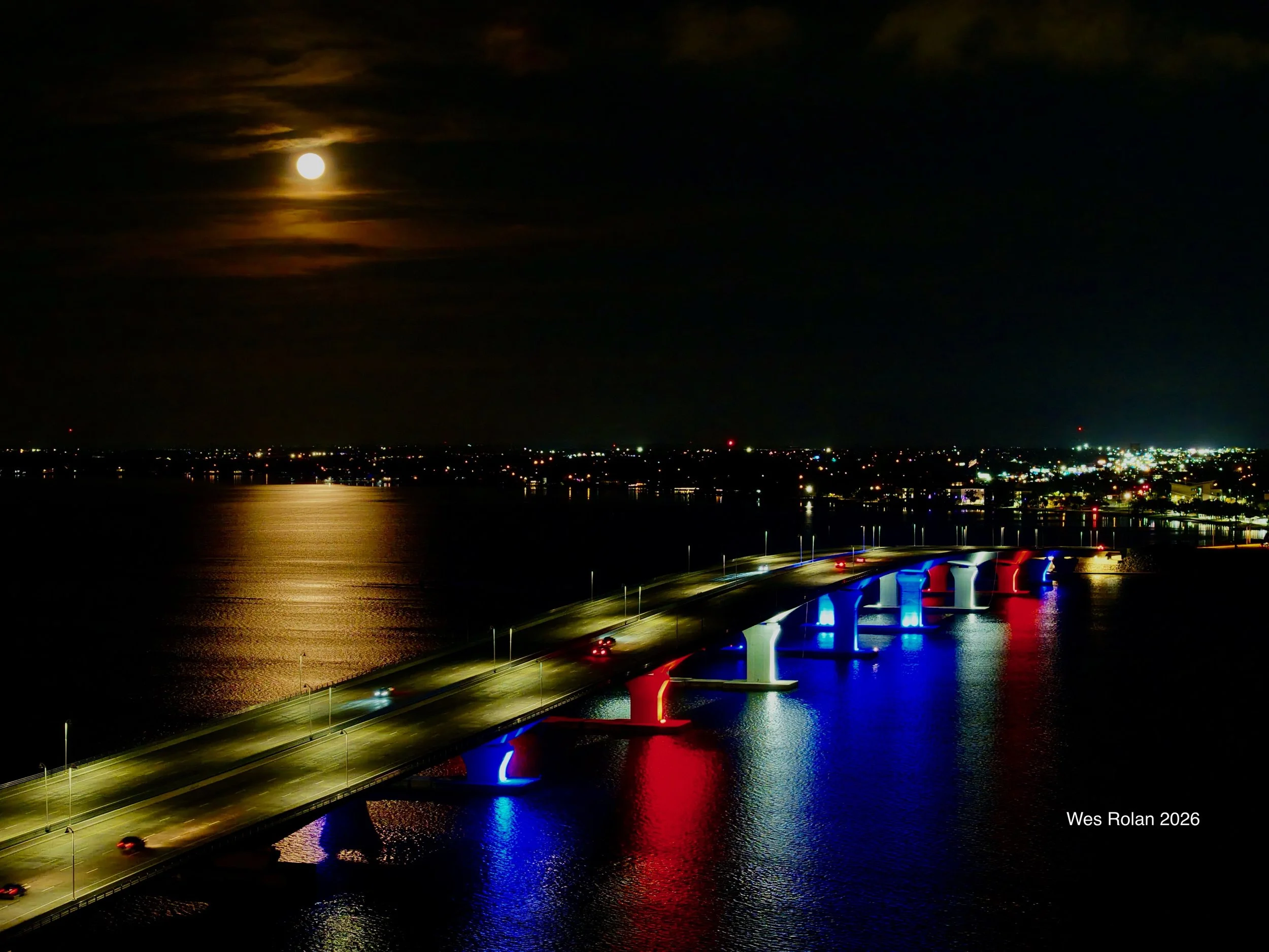 Wolf Moon Over Hathaway Bridge