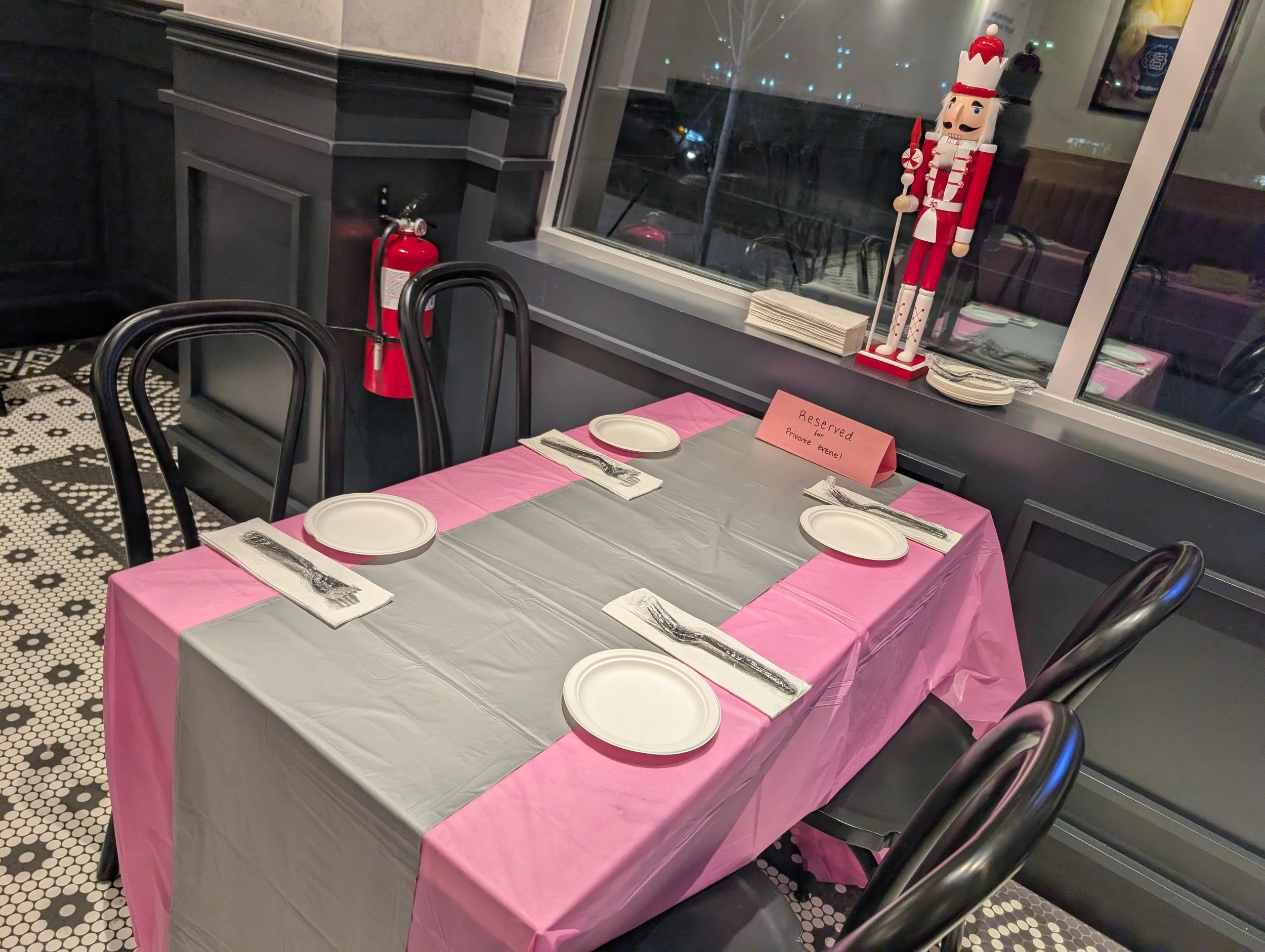 Reserved table setup