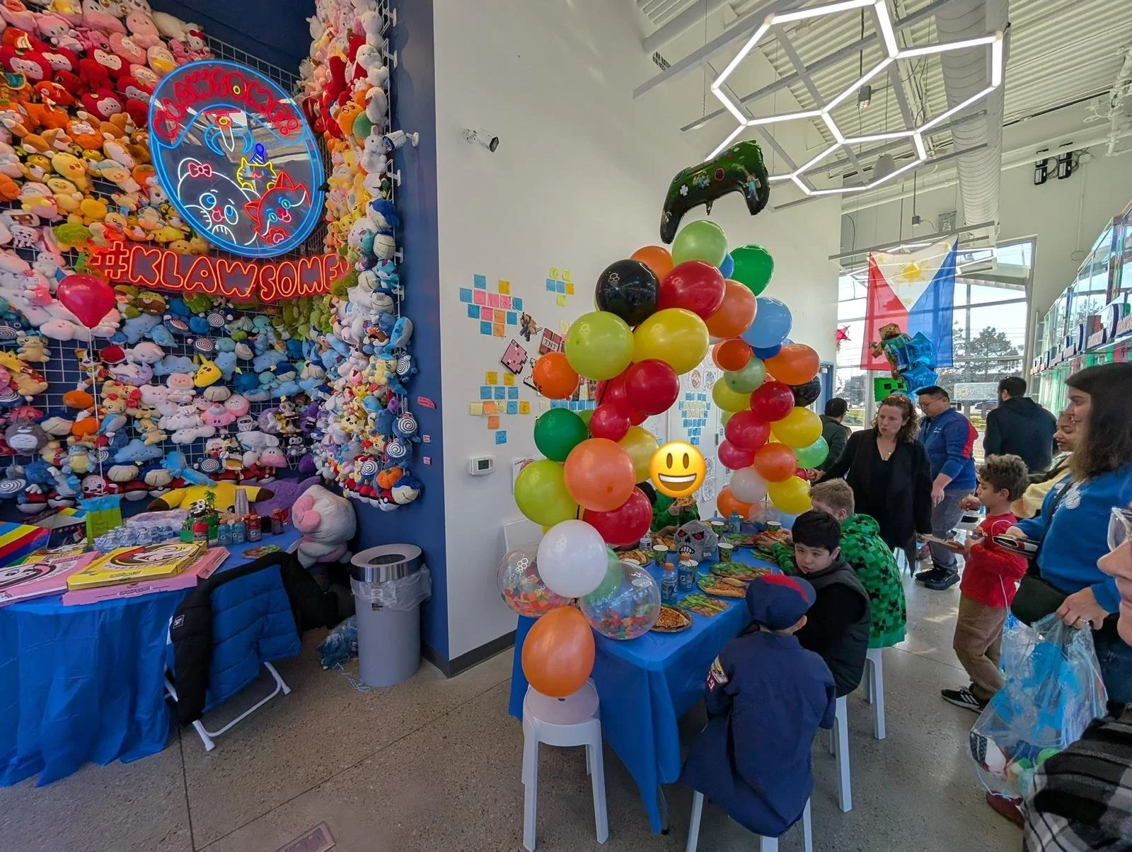 Families enjoying the arcade