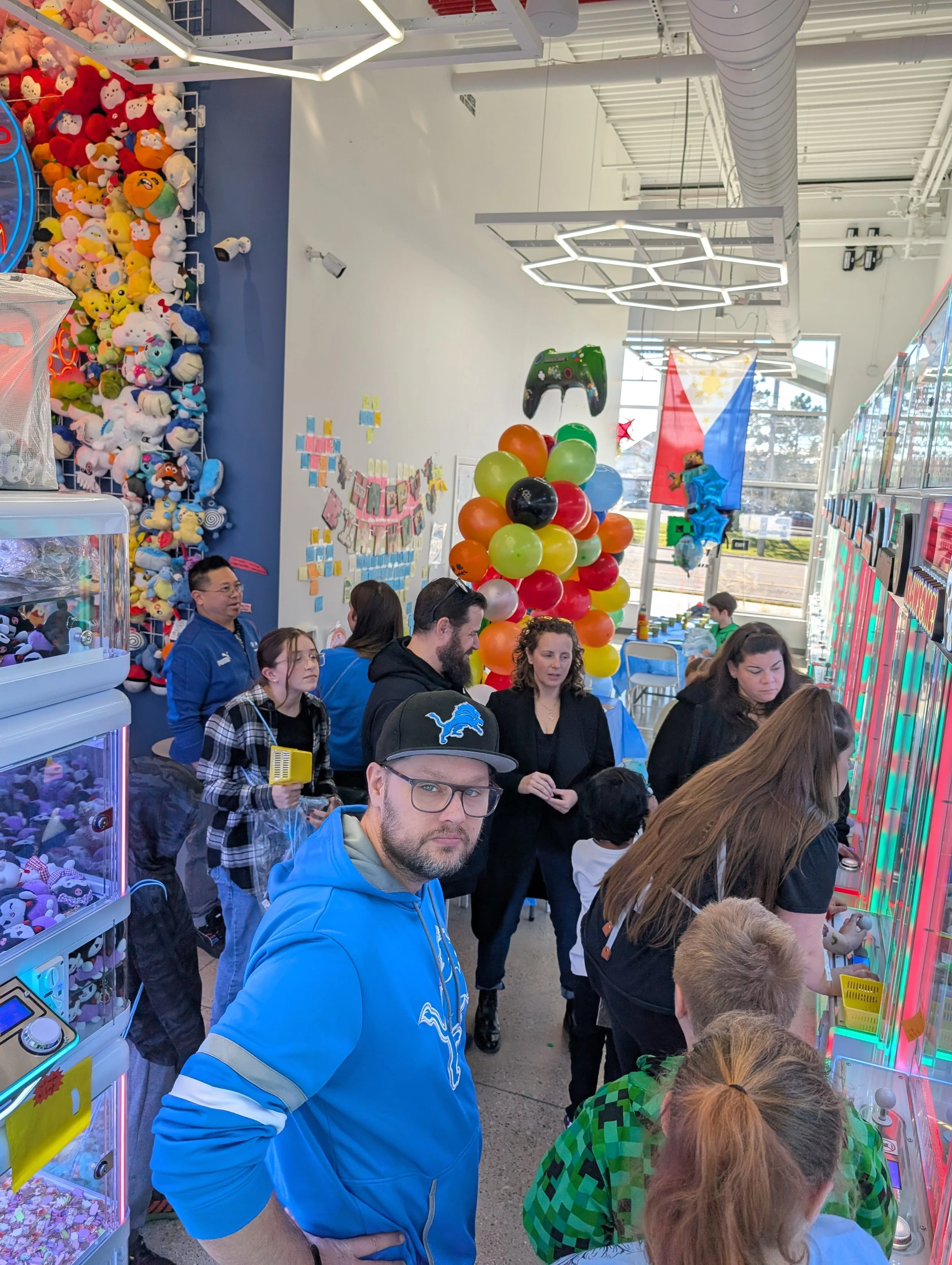 Crowd at arcade party