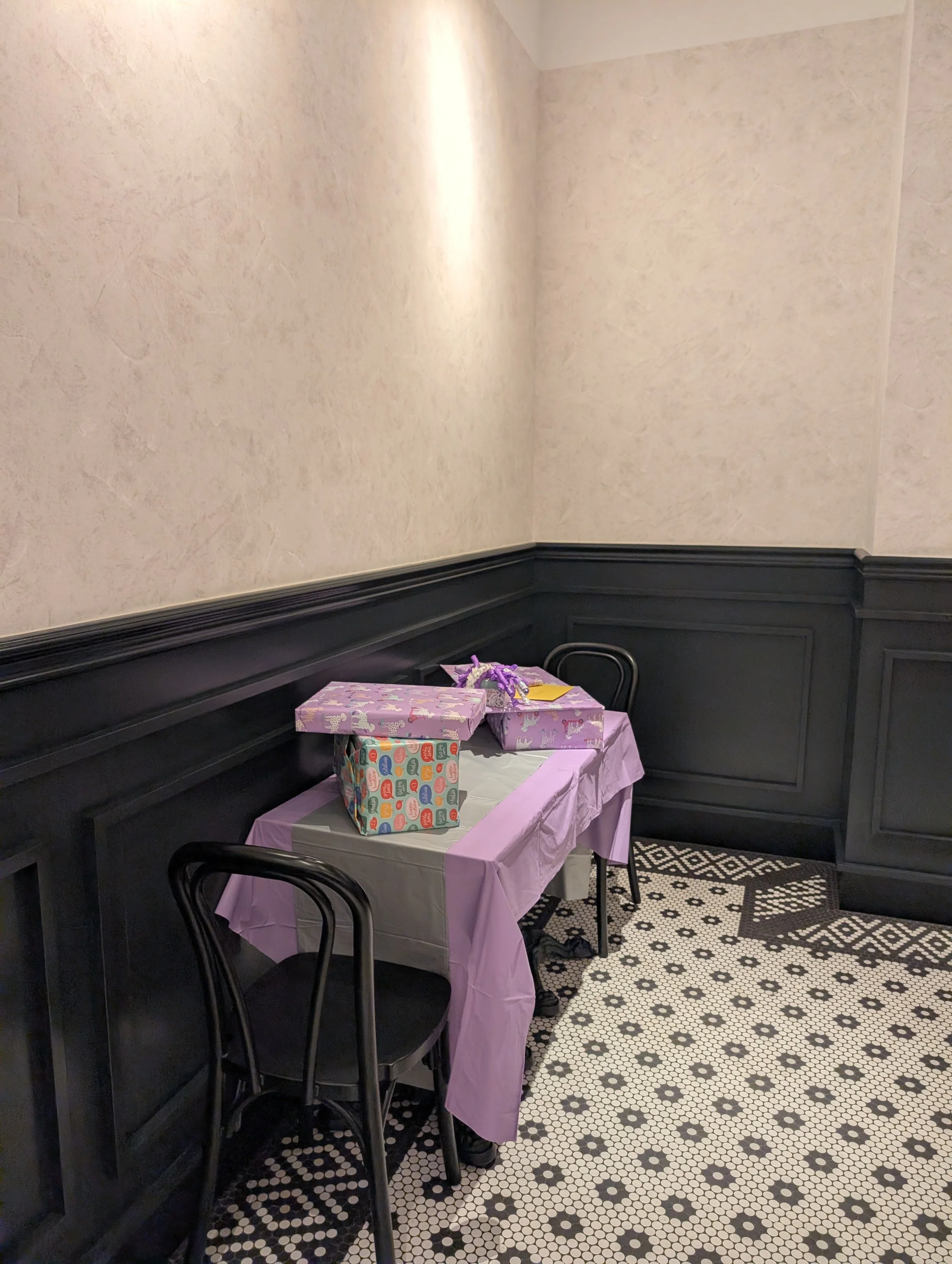 Gift boxes on table