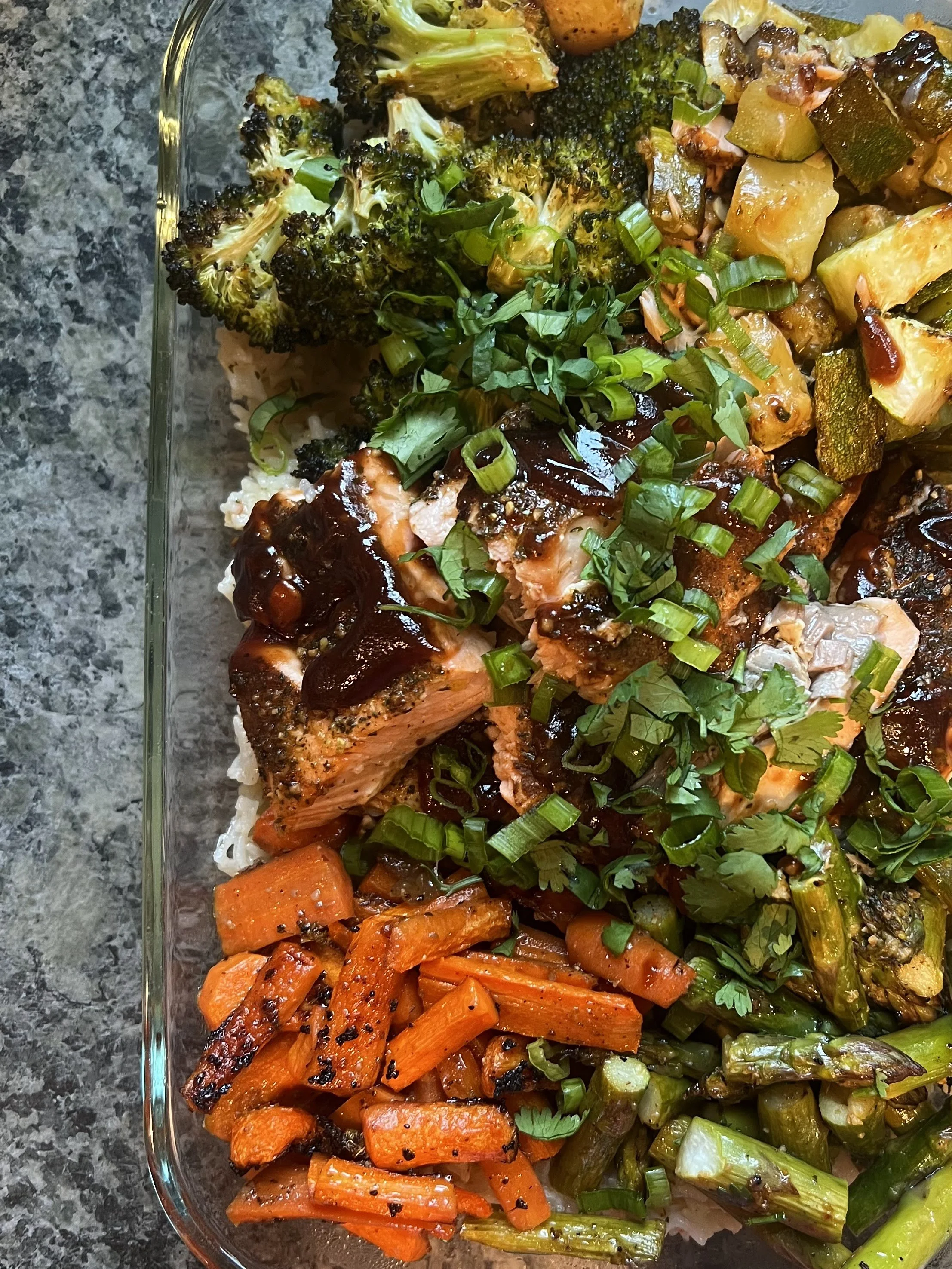 Personal Chef: BBQ Salmon + Roasted Veggie Bowl