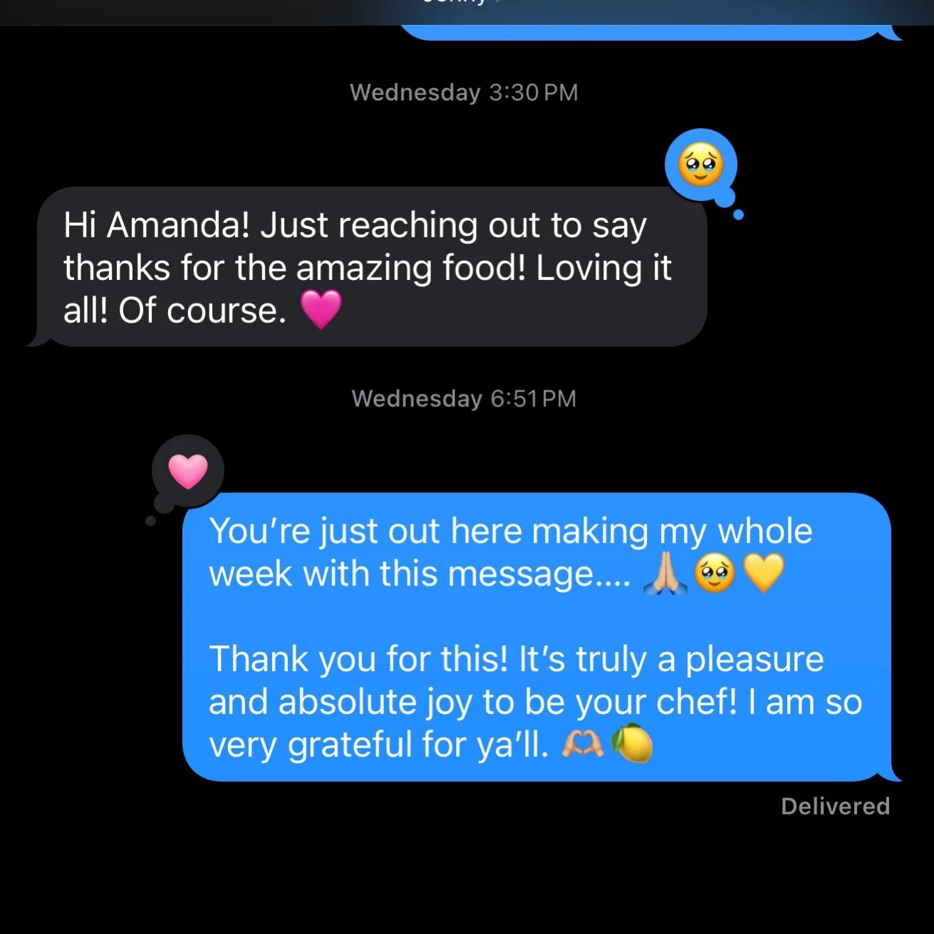 Do what you love (or in this case, what&rsquo;s you&rsquo;re absolutely obsessed with) and watch, read, and feel the magic unfold. So grateful for these messages! 🙏🏼🥹💛
.
.
🍋𝒮𝓆𝓊ℯℯ𝓏ℯ 𝓉𝒽ℯ 𝒟𝒶𝓎!🍋
.
#lemonyay #squeezetheday #yeschef #clientl