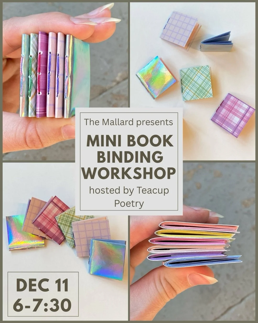 Whew November was packed so we are hosting only ONE event at the shop in December, and it&rsquo;s a special one 💓

On Thursday December 11th @teacuppoetry @teacupprintpress is setting up shop from 6-7:30 to teach us how to bind our own cute lil mini