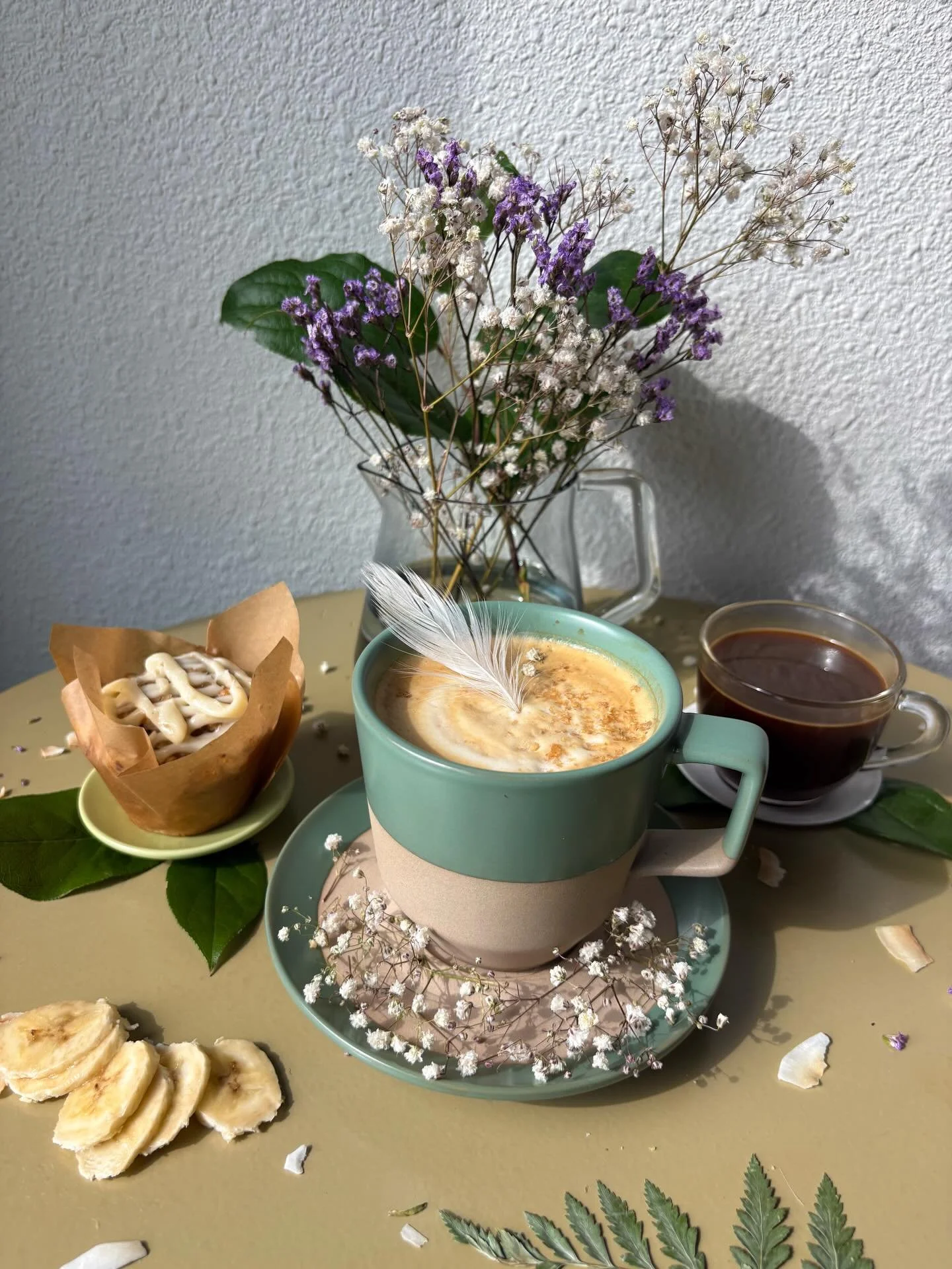 Our spring menu has been official for 4 days so we figured it was time to properly introduce our specials 🌷

First up: our Flying Jewel is made with a house-made hummingbird cake syrup that blends brown cane sugar with banana, coconut, pineapple and