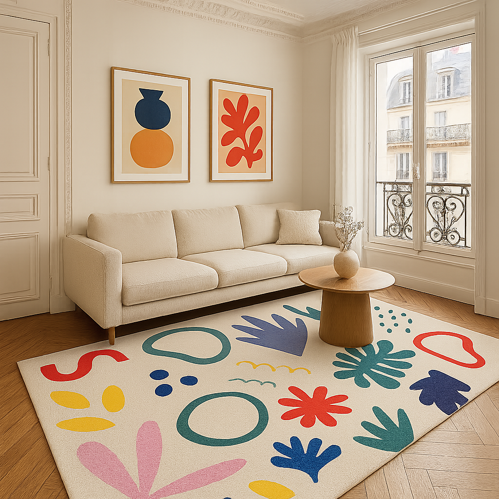 Design name : Maïa TC24115-15
Laine et Tencel
10 couleurs au choix
Réalisé en : 230 x 290 cm
Dimensions et forme adaptables