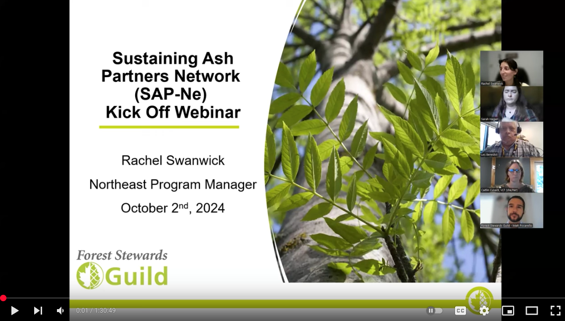 Sustaining Ash Partners Network: Slide from presentation titled "Sustaining Ash Partners Network Kick-Off Webinar Recording"