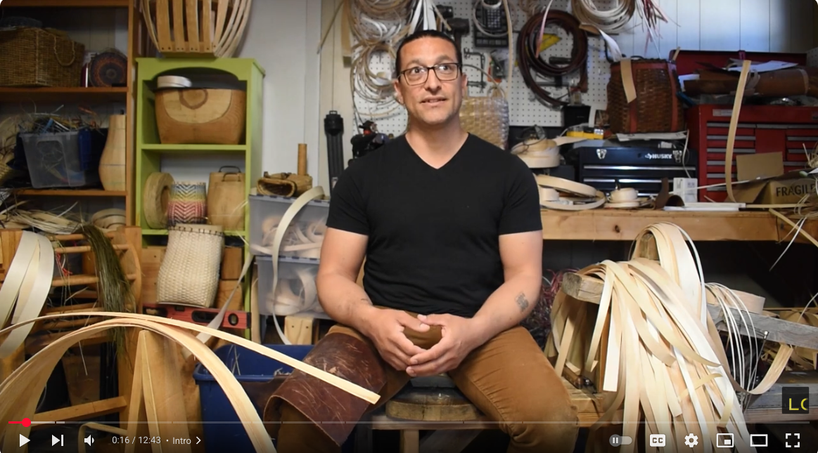 Sustaining Ash Partners Network: Image from video titled "In Concert with Nature - Interview with Passamaquoddy Basket Weaver Gabriel Frey"