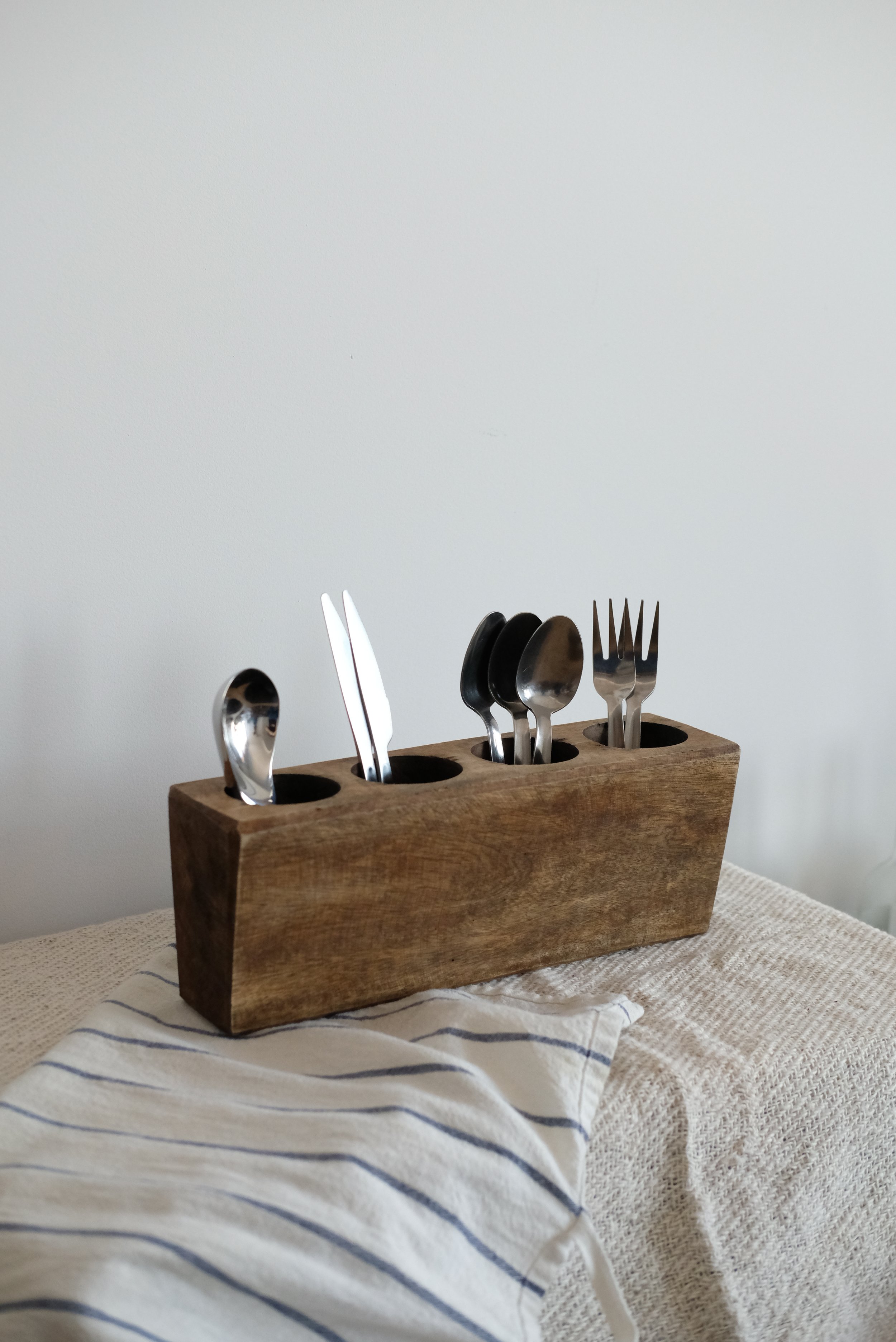 Vintage Mexican wood mold for cutlery