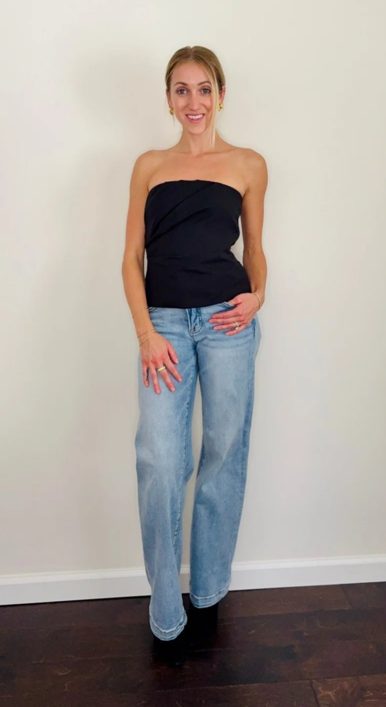 Sculpted Pleated Strapless Top