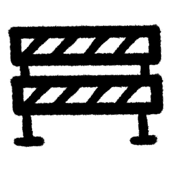 black and white striped traffic barrier icon