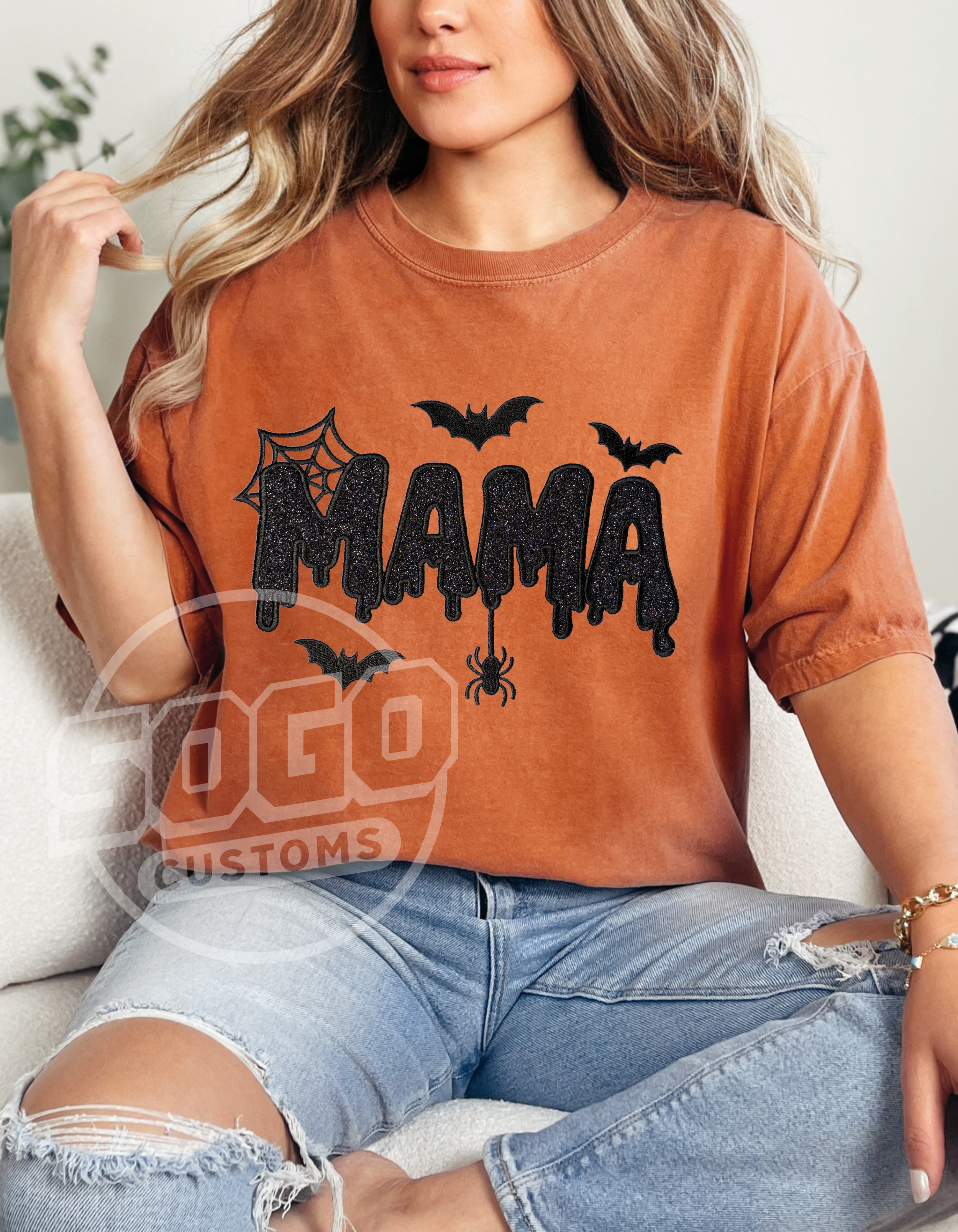 Embroidered Spooky Mama Tee