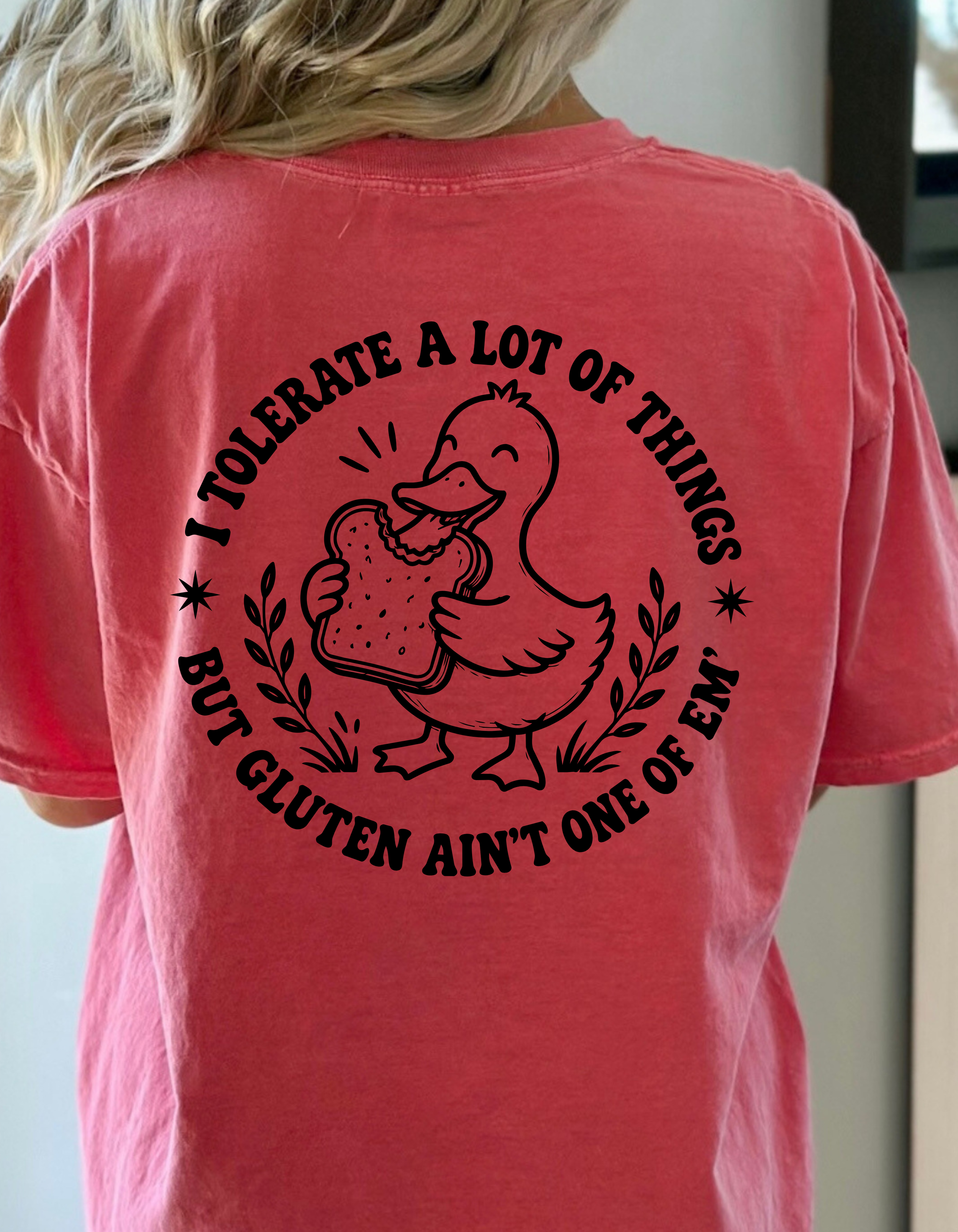 I don't tolerate gluten duck t-shirt