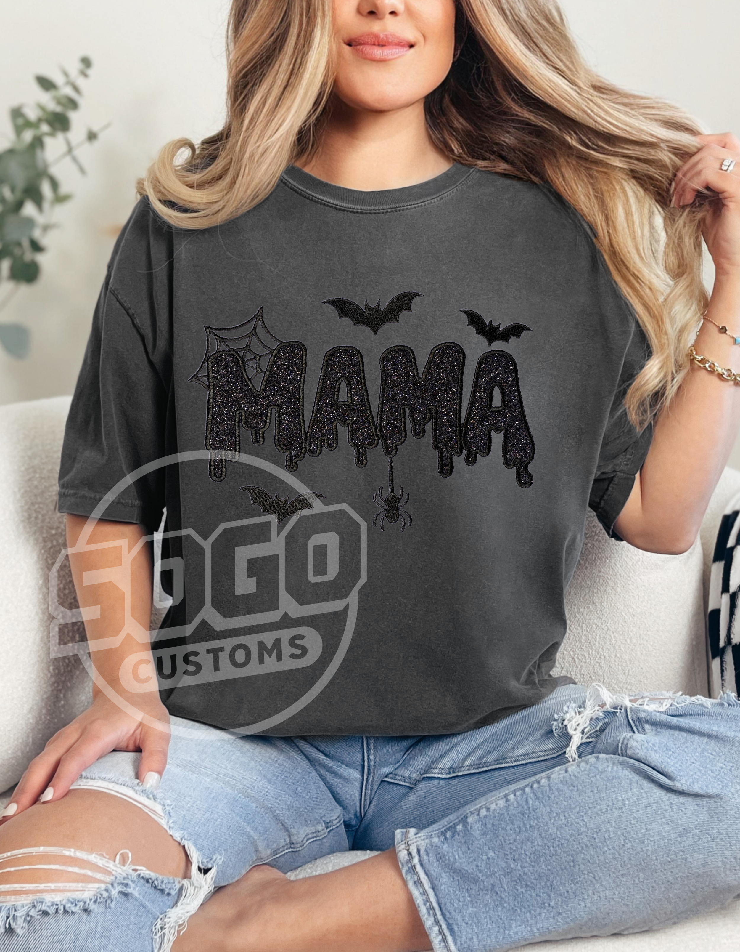 Embroidered Spooky Mama Tee