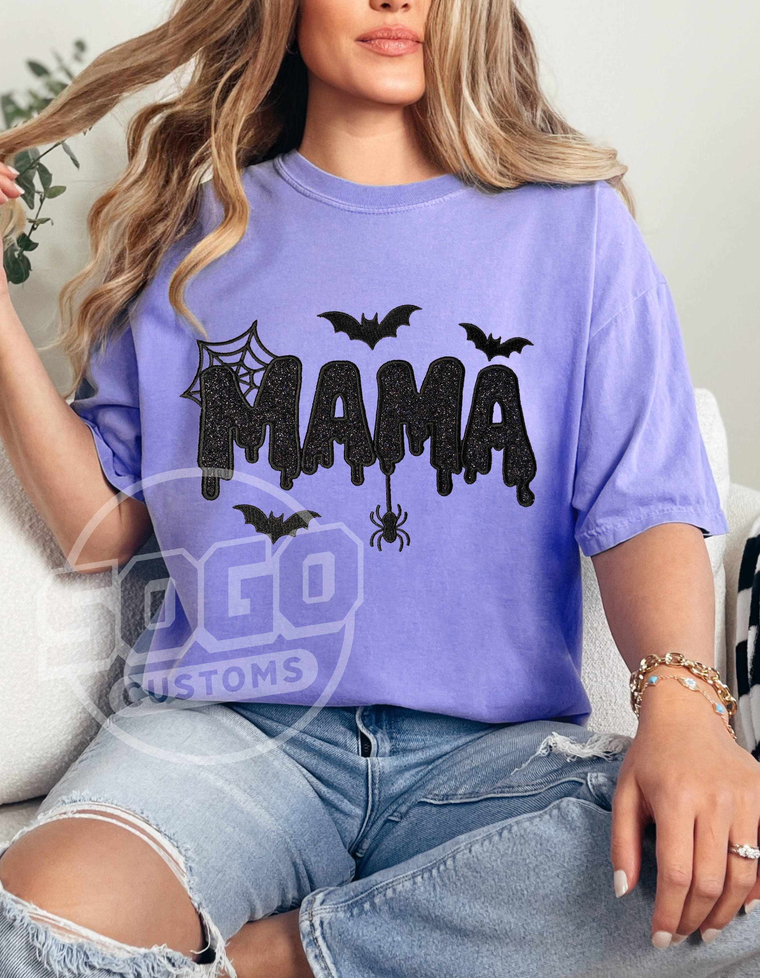 Embroidered Spooky Mama Tee