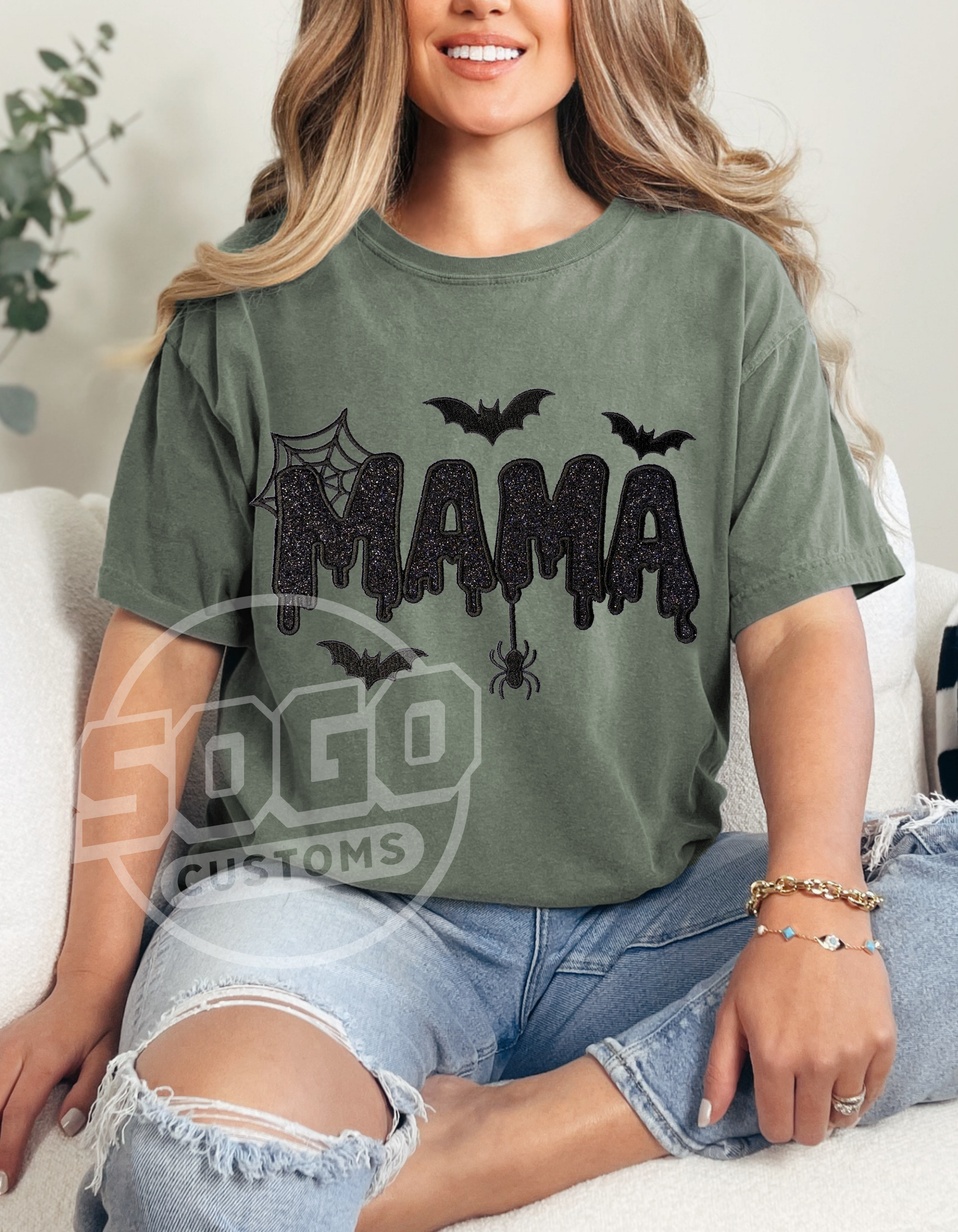 Embroidered Spooky Mama Tee