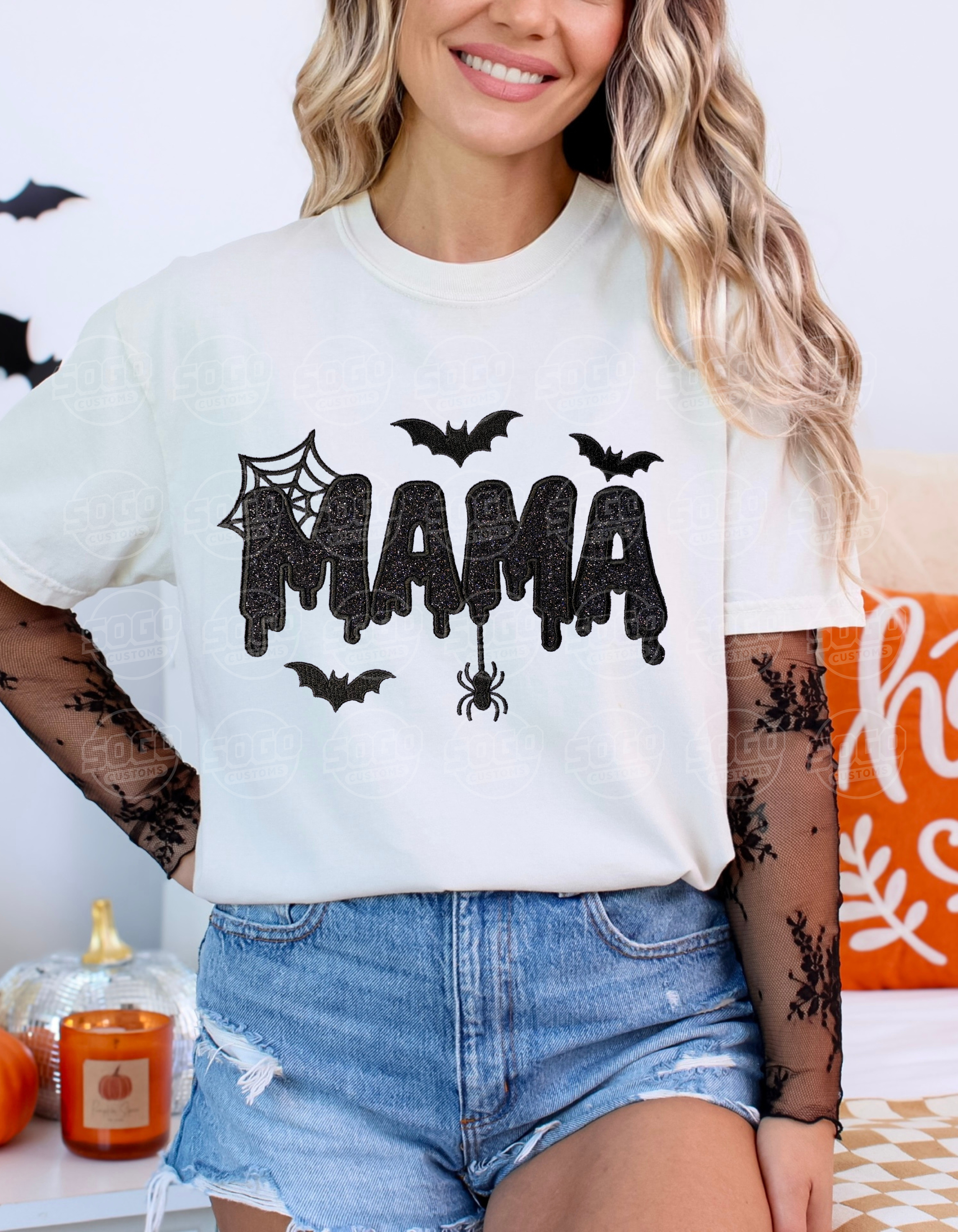 Embroidered Spooky Mama Tee