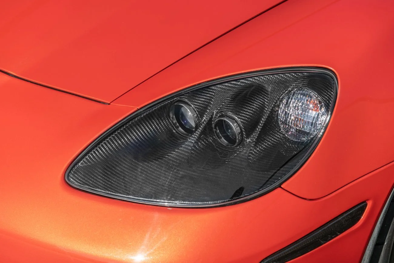 Corvette C6 ALL Models | GM Factory Style Carbon Fiber Replacement Front Headlights Housing Pair