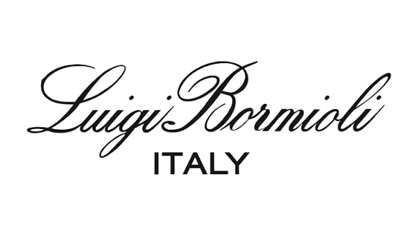 Logo avec le nom 'Luigi Bormioli' en écriture cursive élégante et 'Italy' en lettre majuscule en dessous.